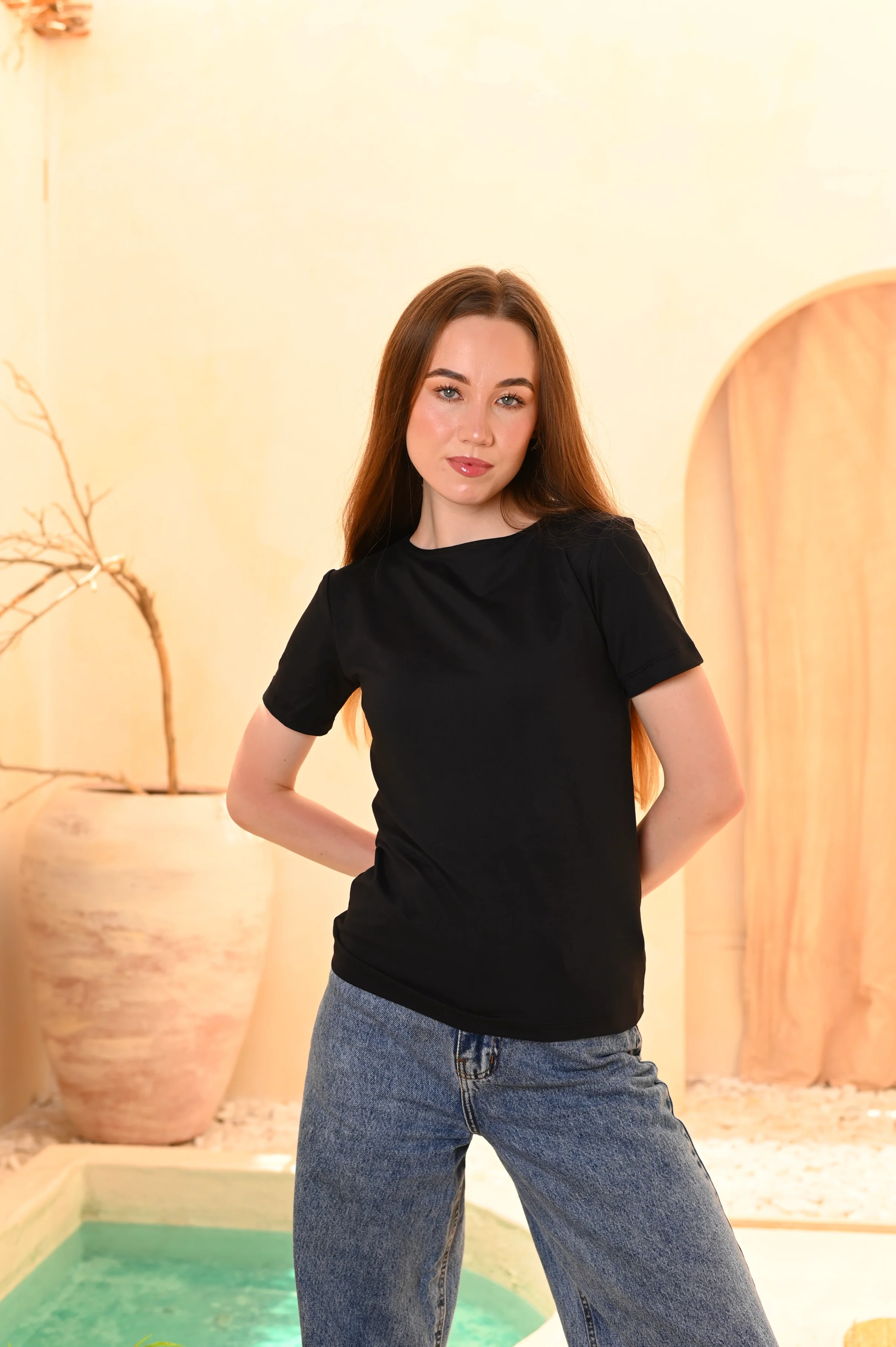 Gumus Soft Cotton Short Sleeve Basic Top - Image 4