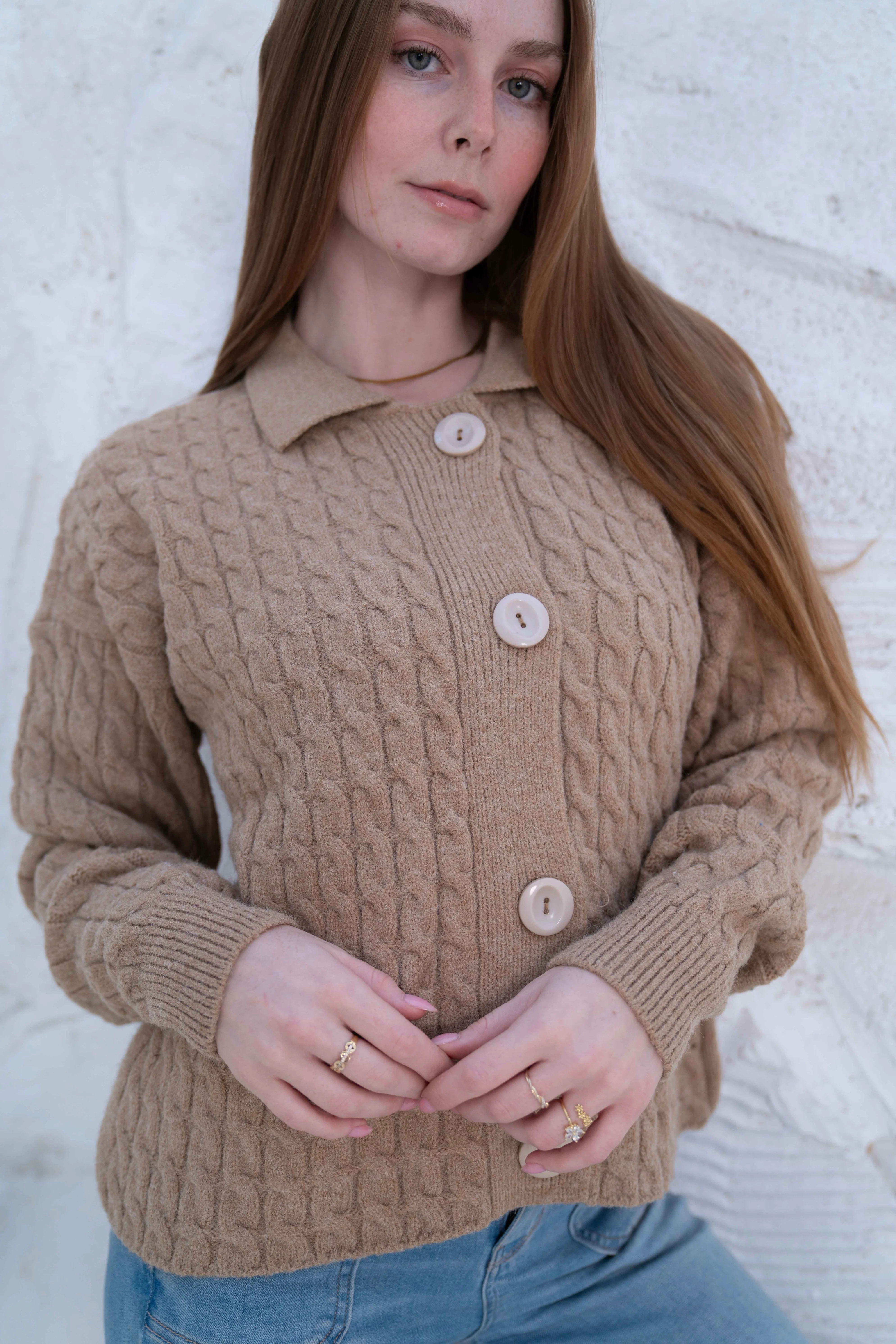 Knit Wool Button-Up Jacket - Image 10