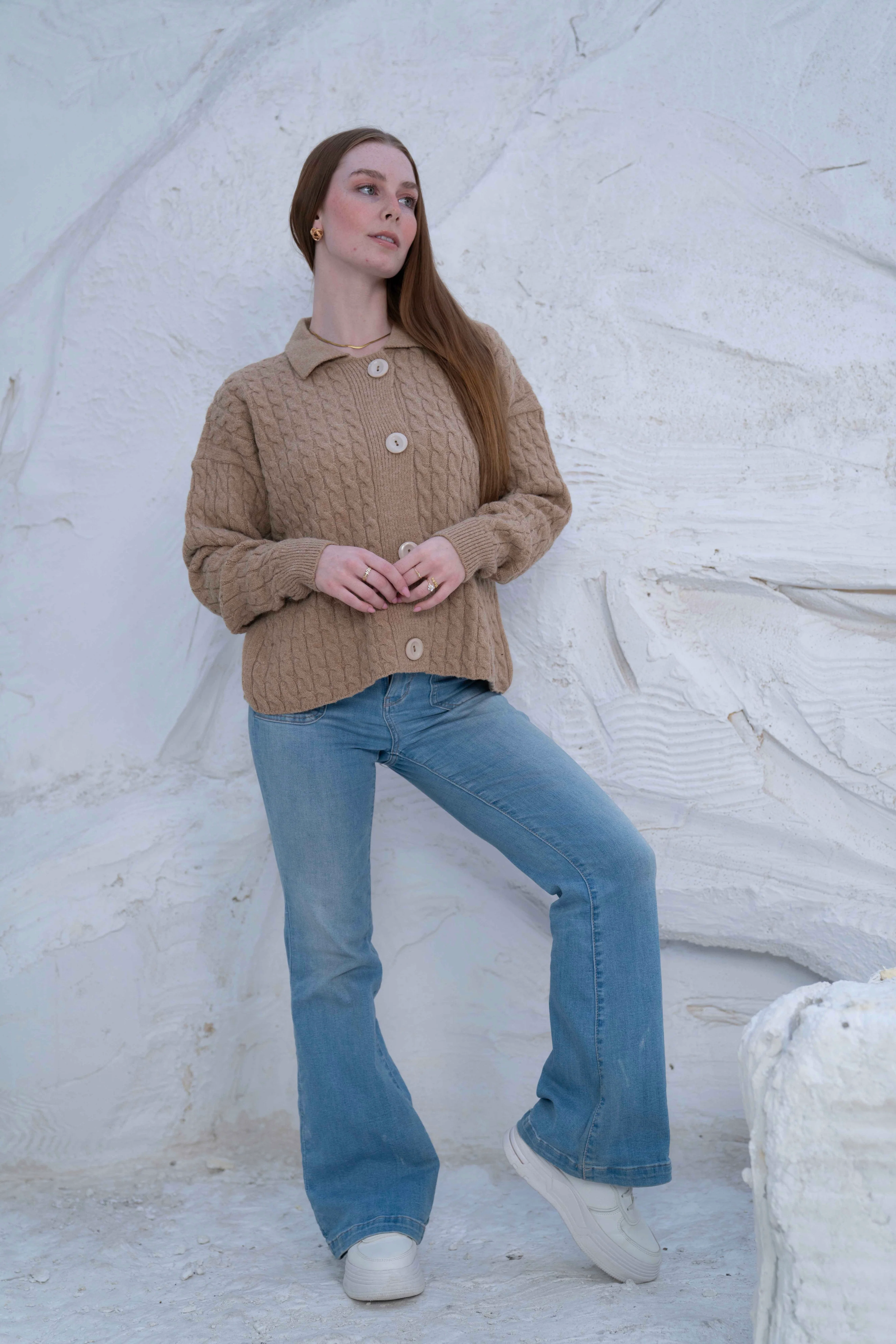 Knit Wool Button-Up Jacket - Image 11