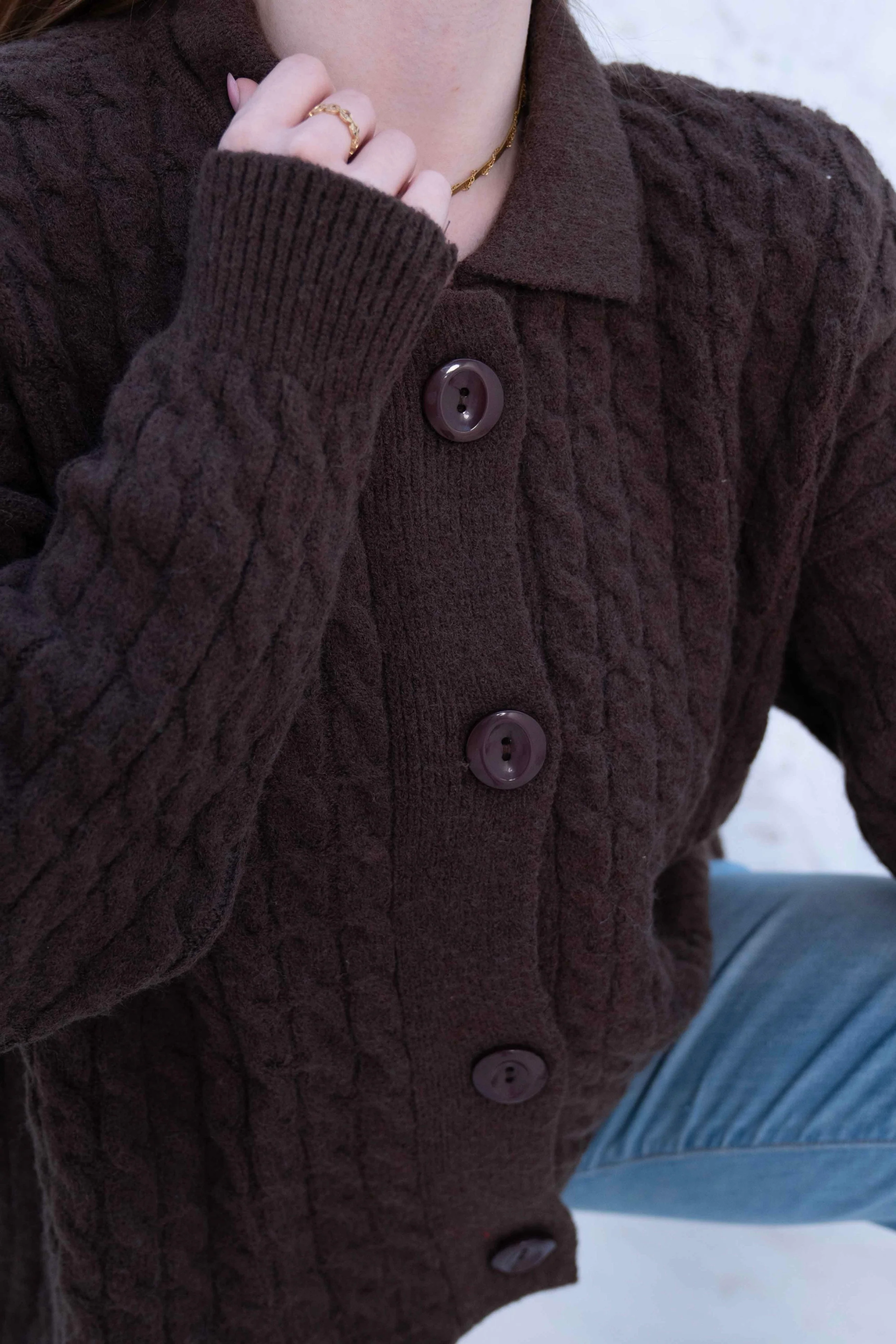 Knit Wool Button-Up Jacket - Image 3
