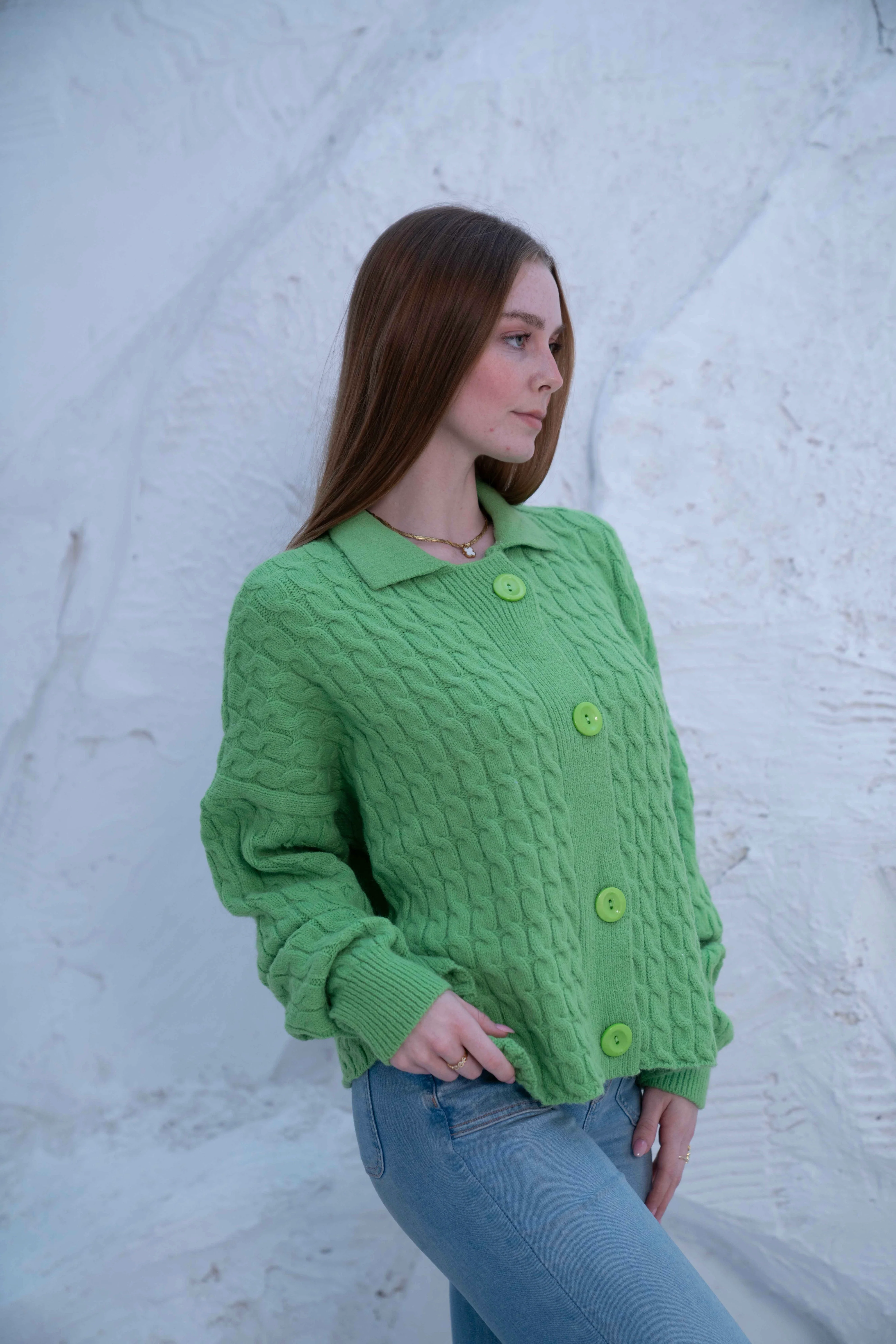 Knit Wool Button-Up Jacket - Image 6