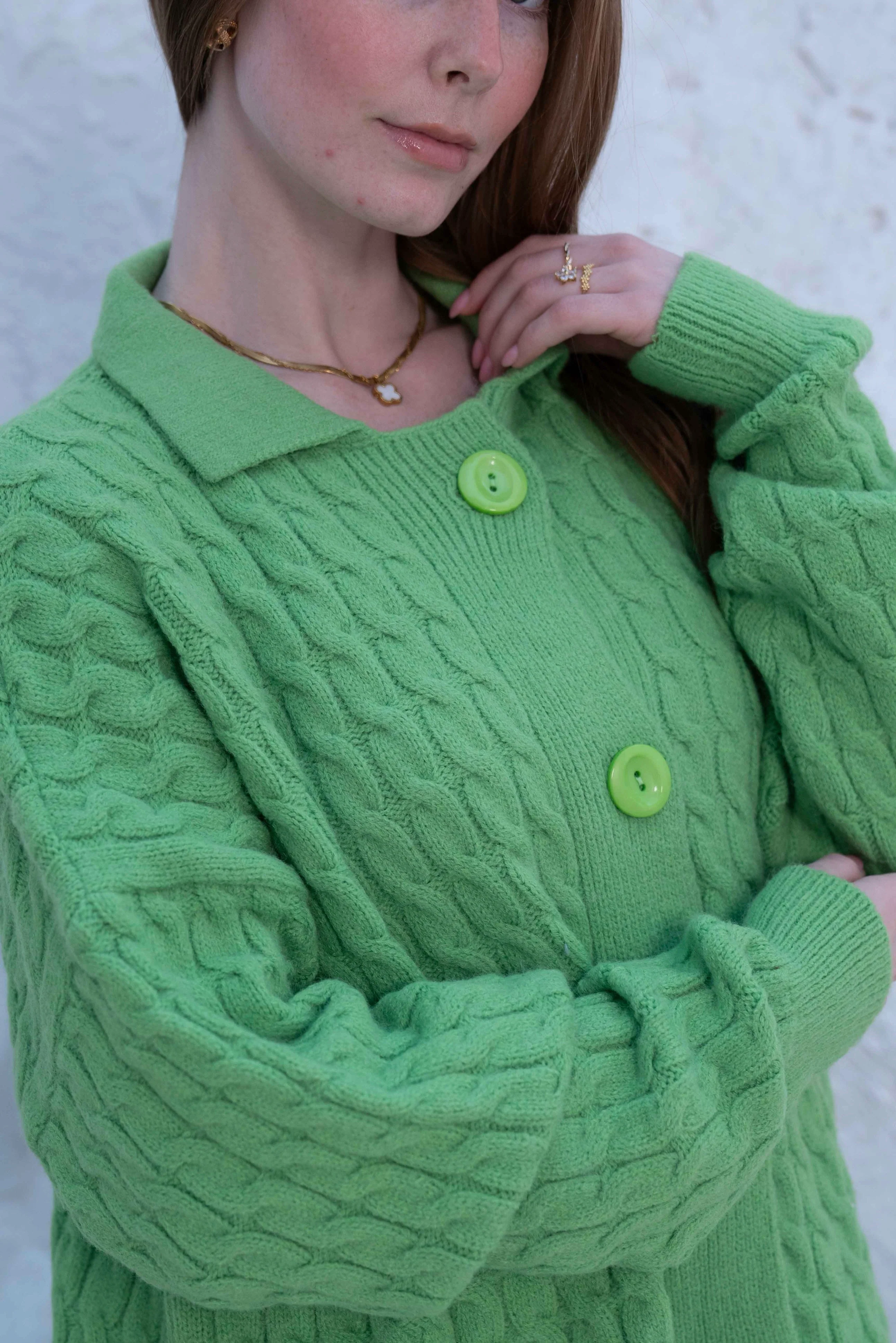 Knit Wool Button-Up Jacket - Image 8