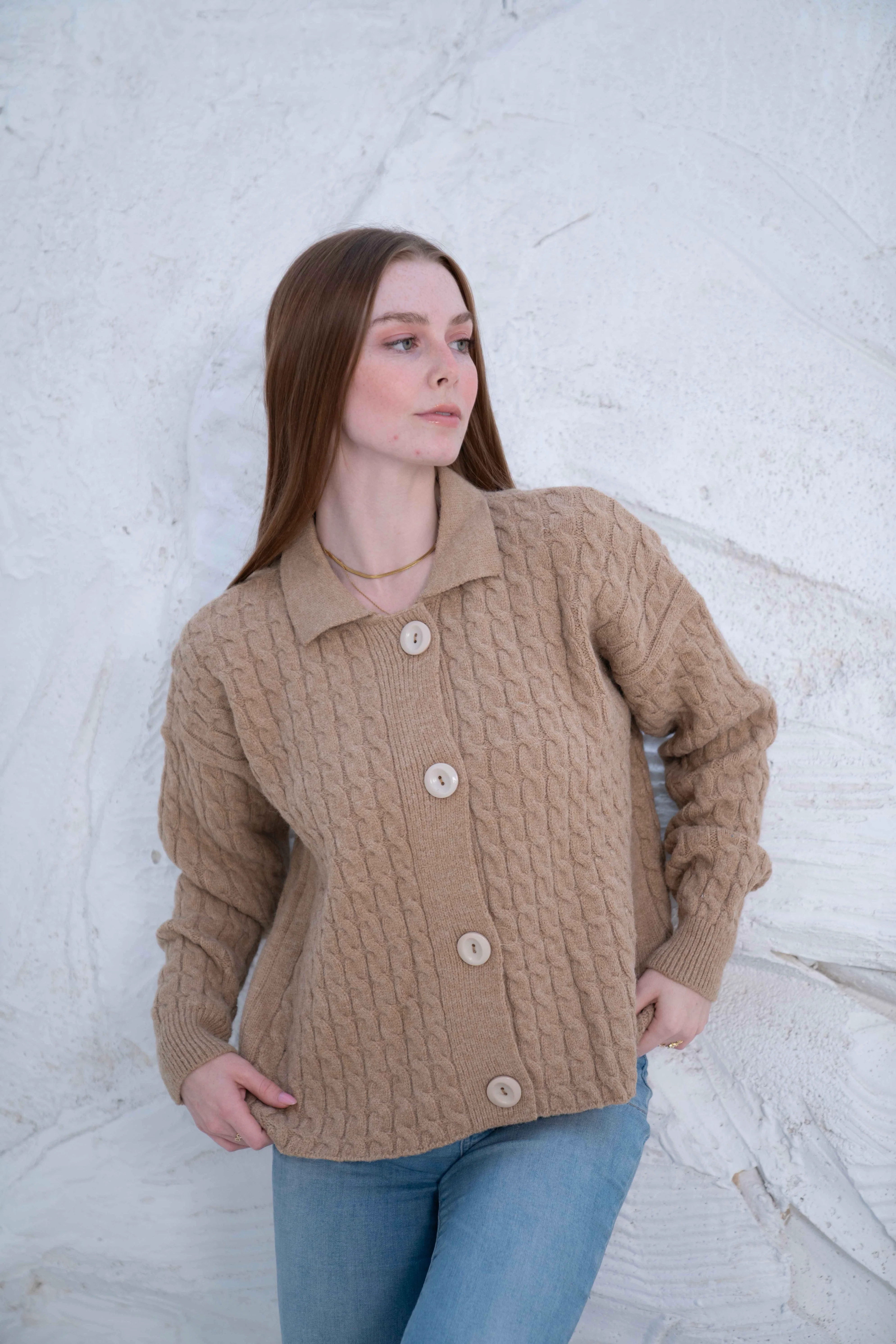 Knit Wool Button-Up Jacket - Image 9