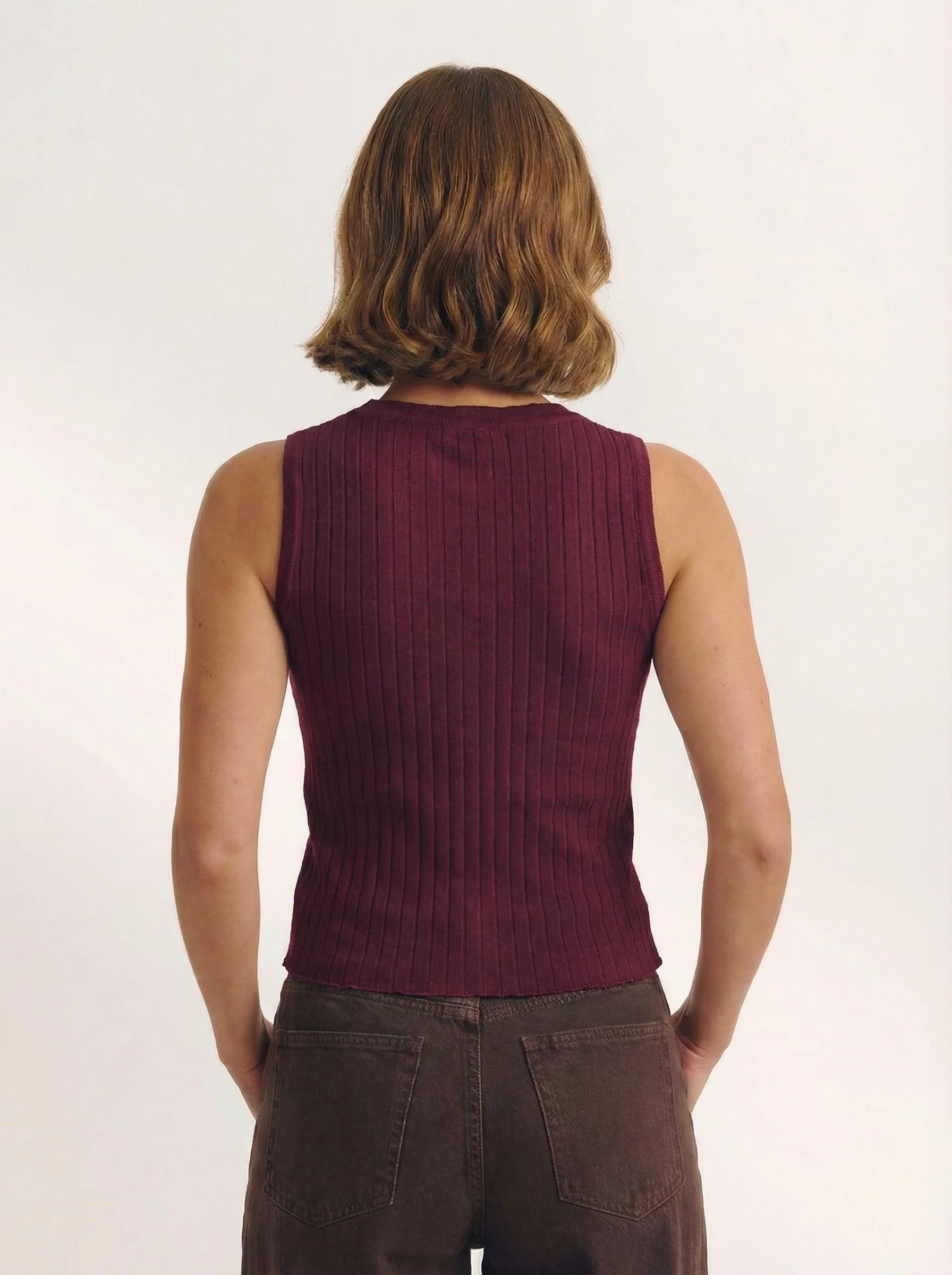 Knitted Wool Sleeveless Top - Image 17