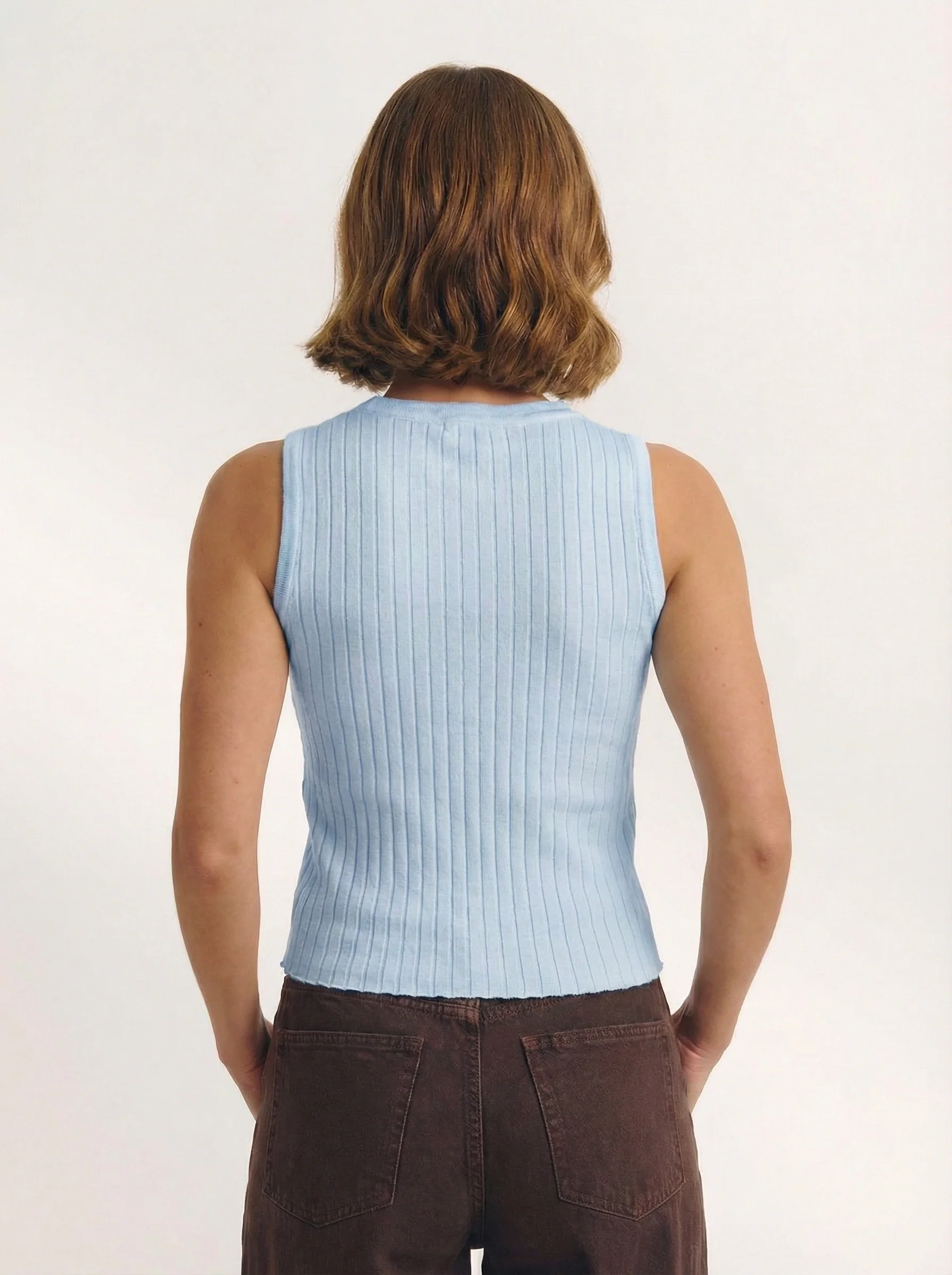 Knitted Wool Sleeveless Top - Image 21