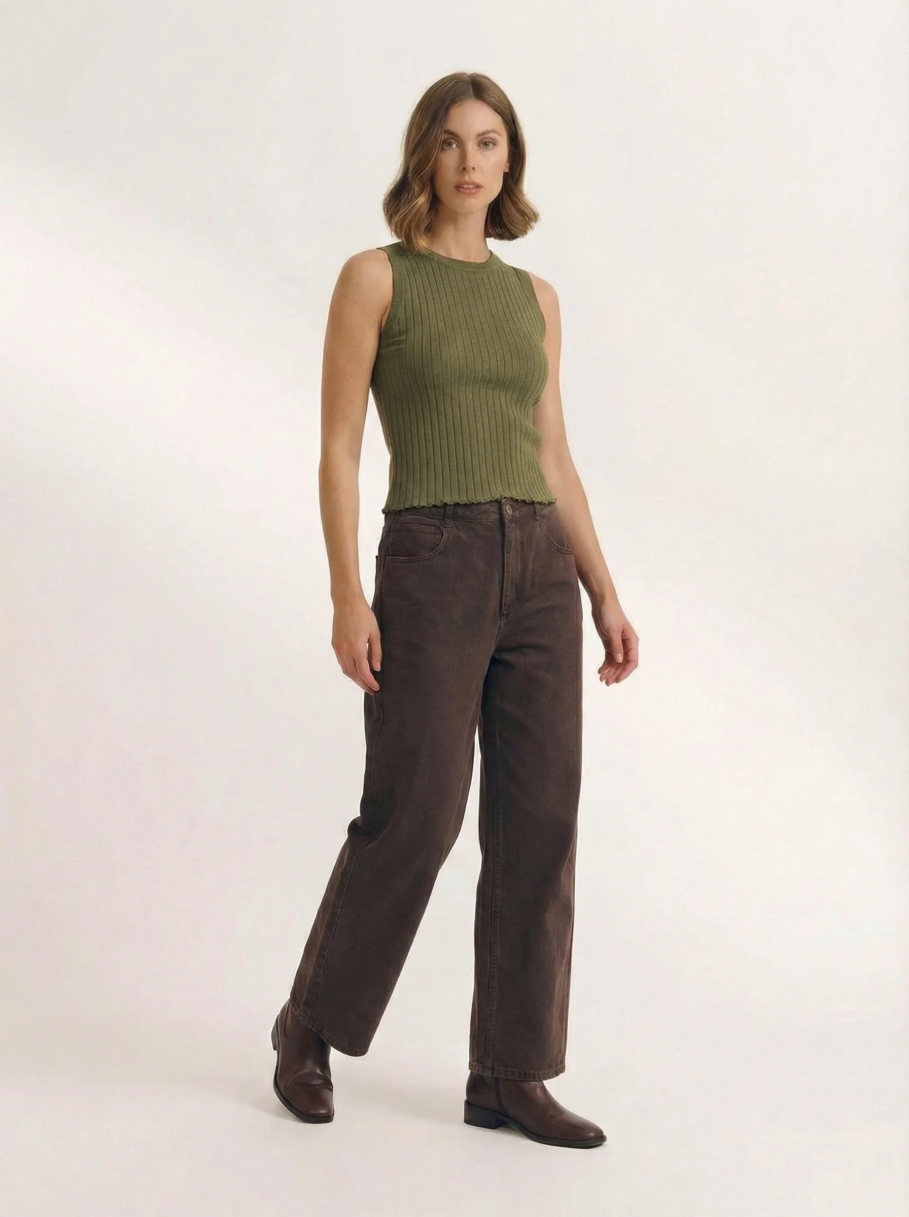Knitted Wool Sleeveless Top - Image 27