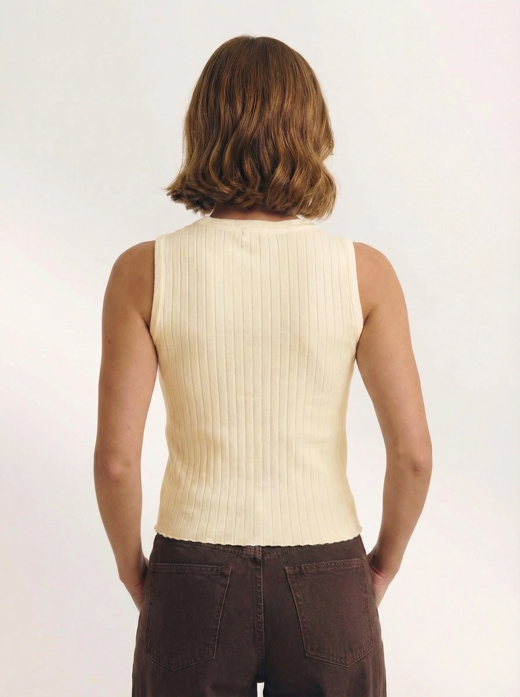 Knitted Wool Sleeveless Top - Image 9