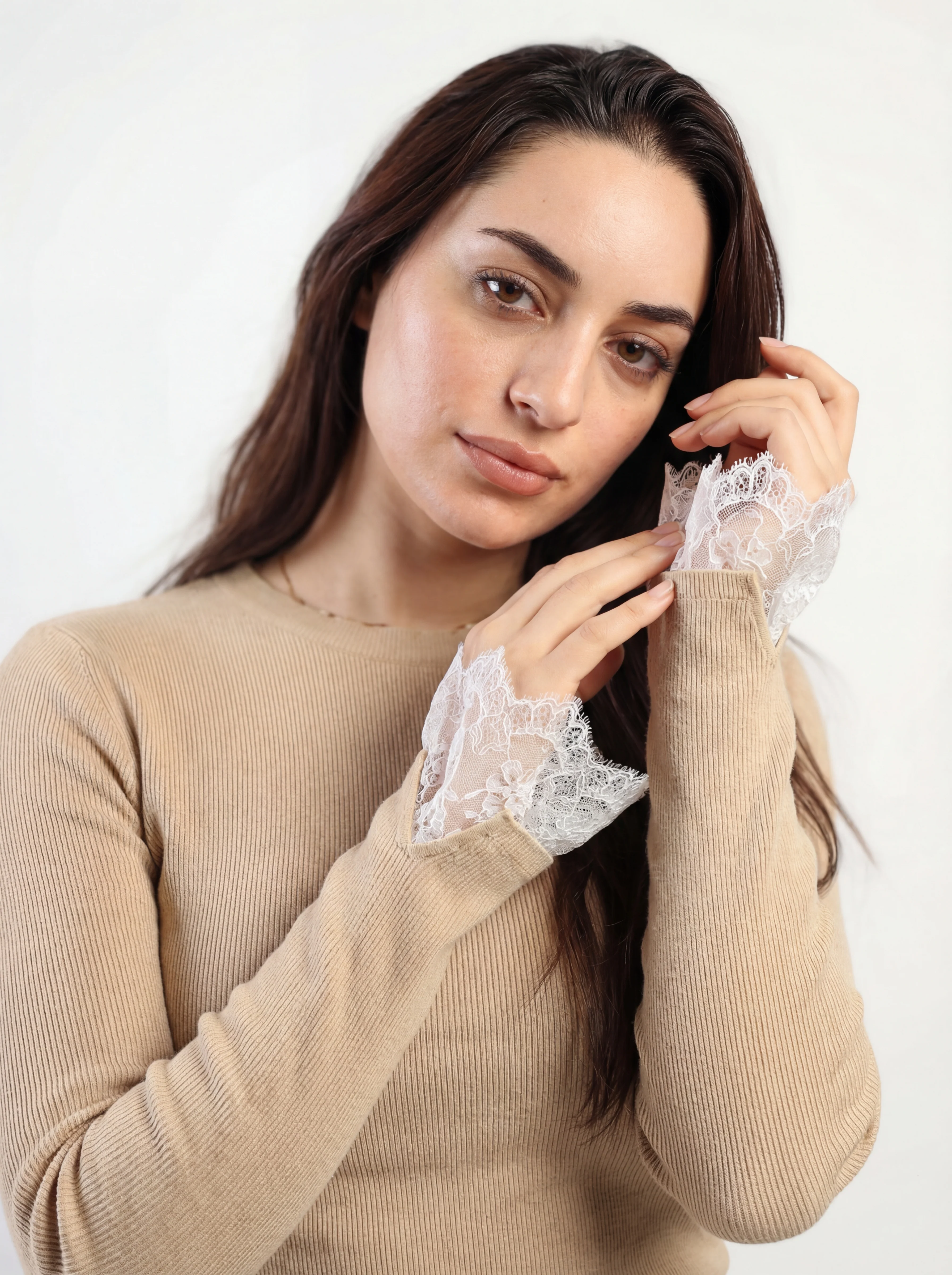 Lace cuff ribbed top - Image 10