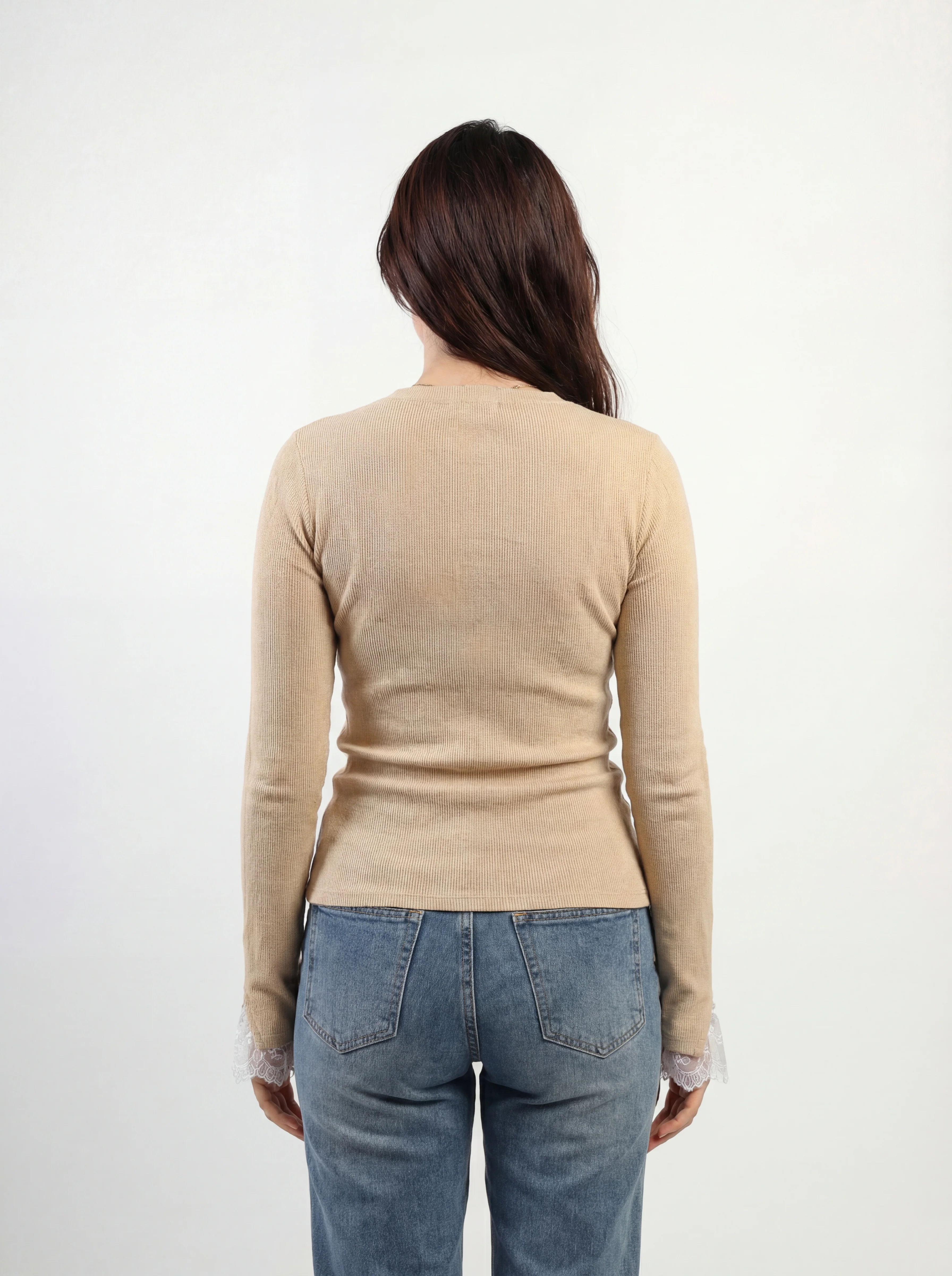 Lace cuff ribbed top - Image 13
