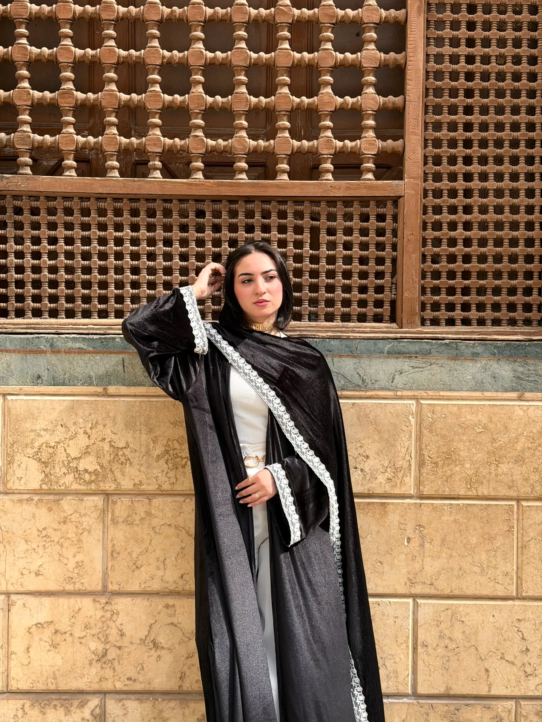 Lace Velvet Abaya – Ramadan - Image 4