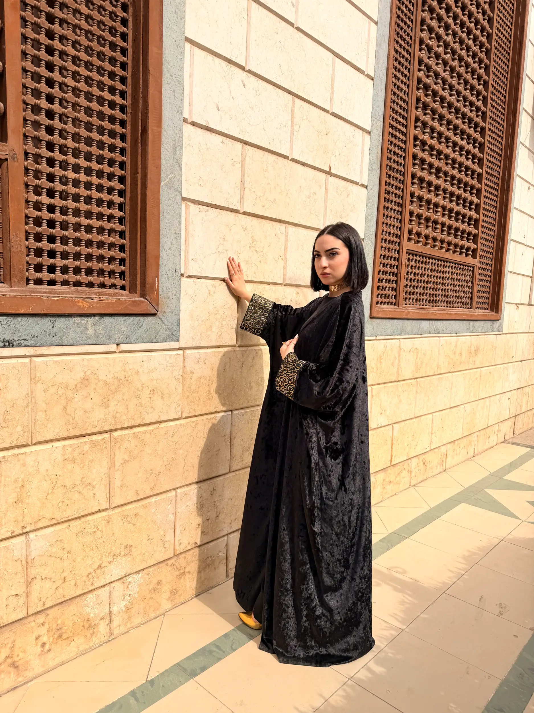 Layali Noir Velvet Abaya - Ramadan - Image 14