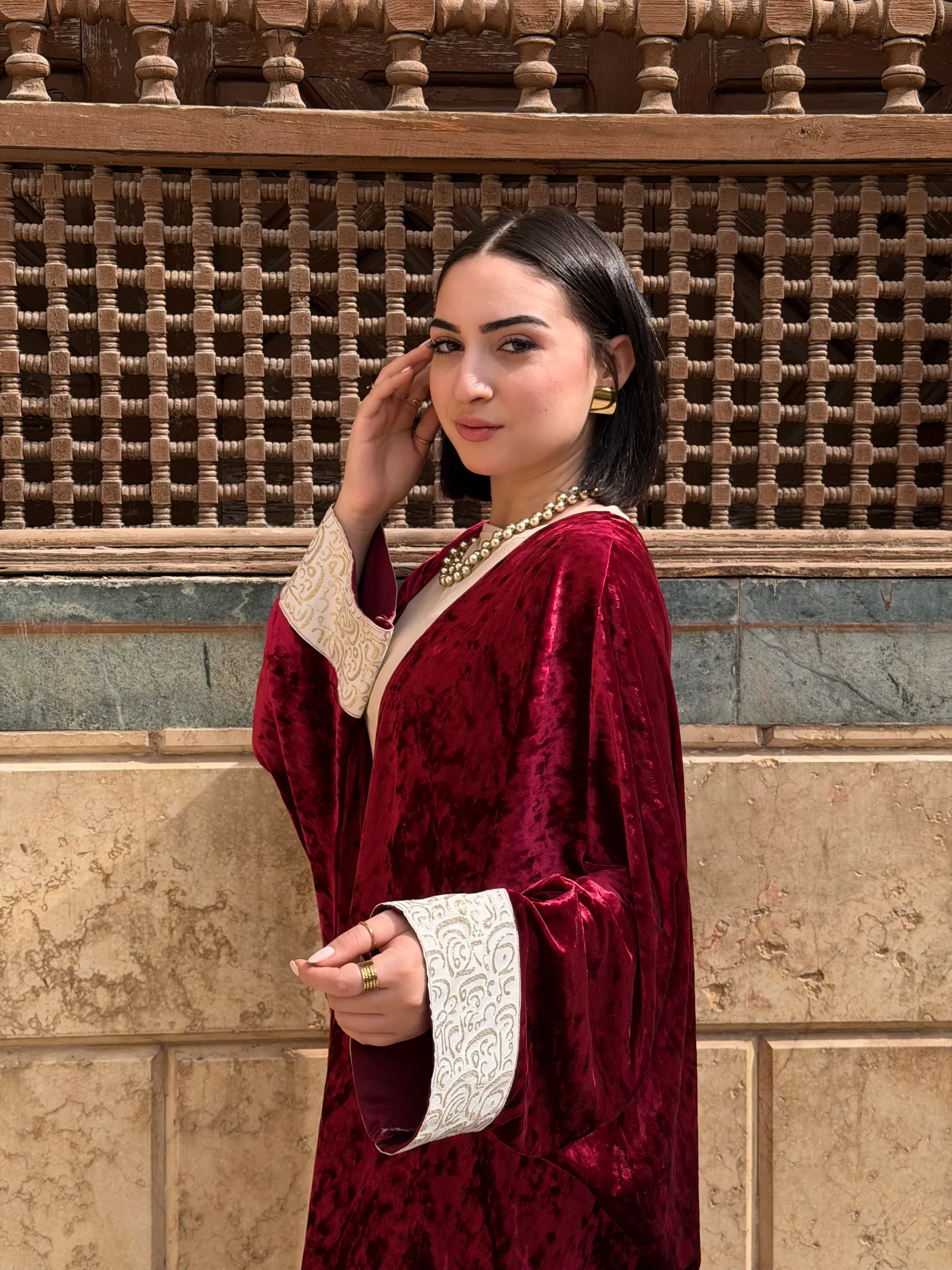 Layali Noir Velvet Abaya - Ramadan - Image 3