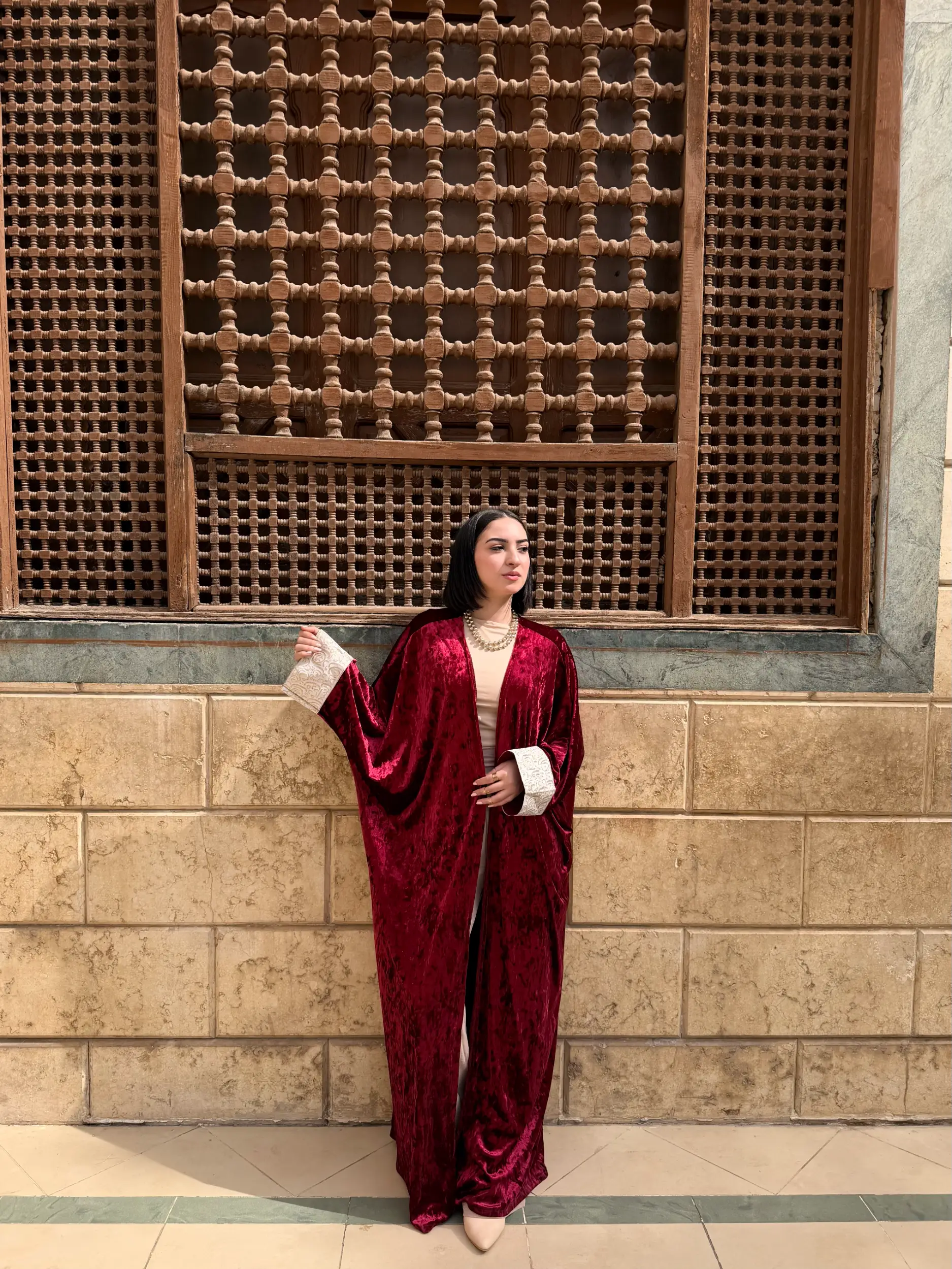 Layali Noir Velvet Abaya - Ramadan - Image 6