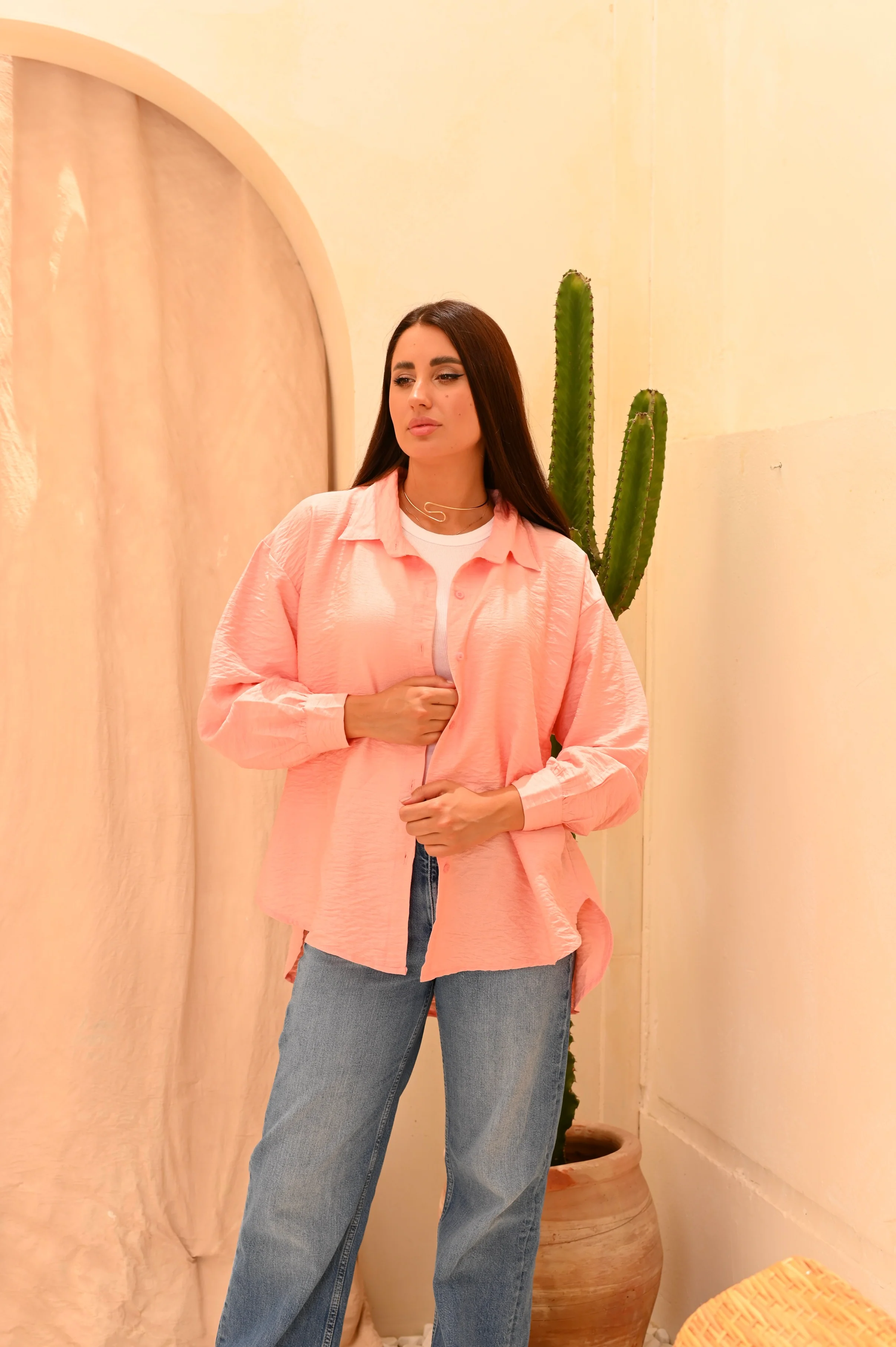 Gumus Long Basic Linen Shirt - Image 11