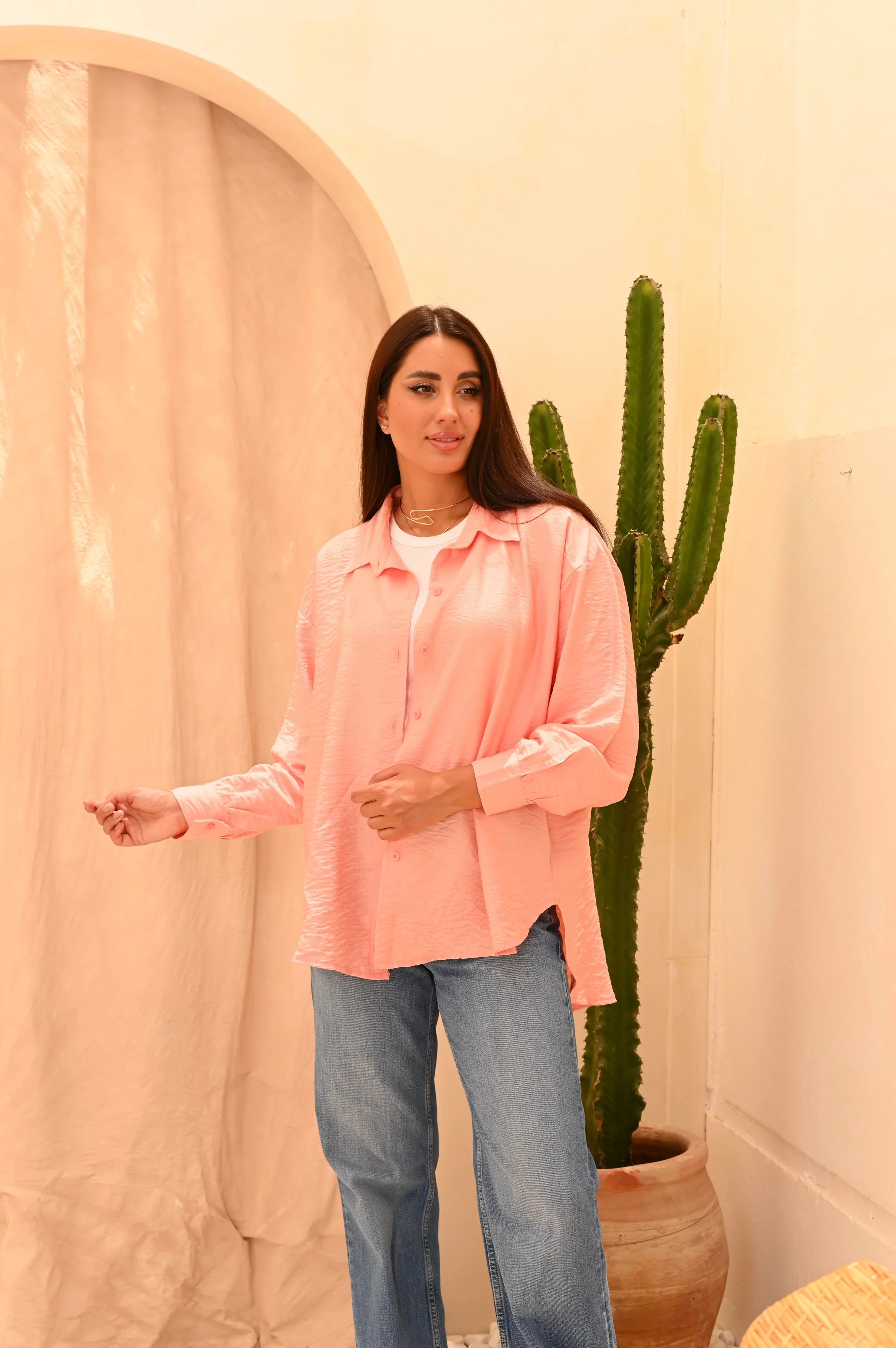 Gumus Long Basic Linen Shirt - Image 12
