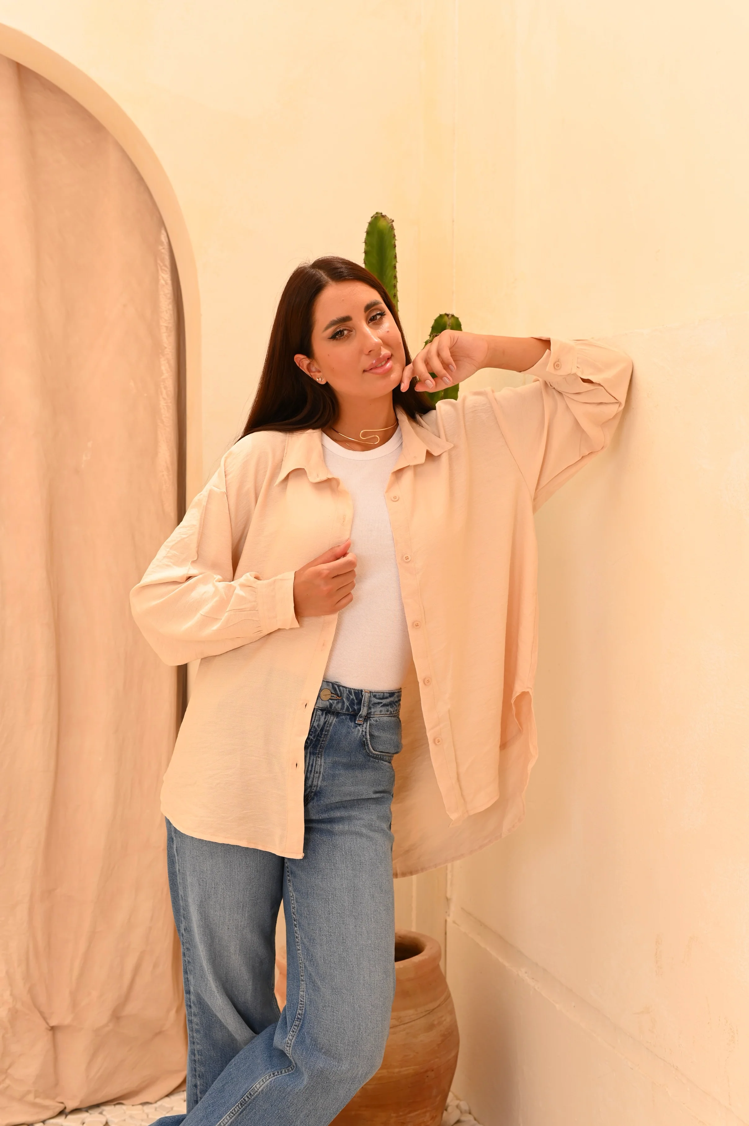 Gumus Long Basic Linen Shirt - Image 14