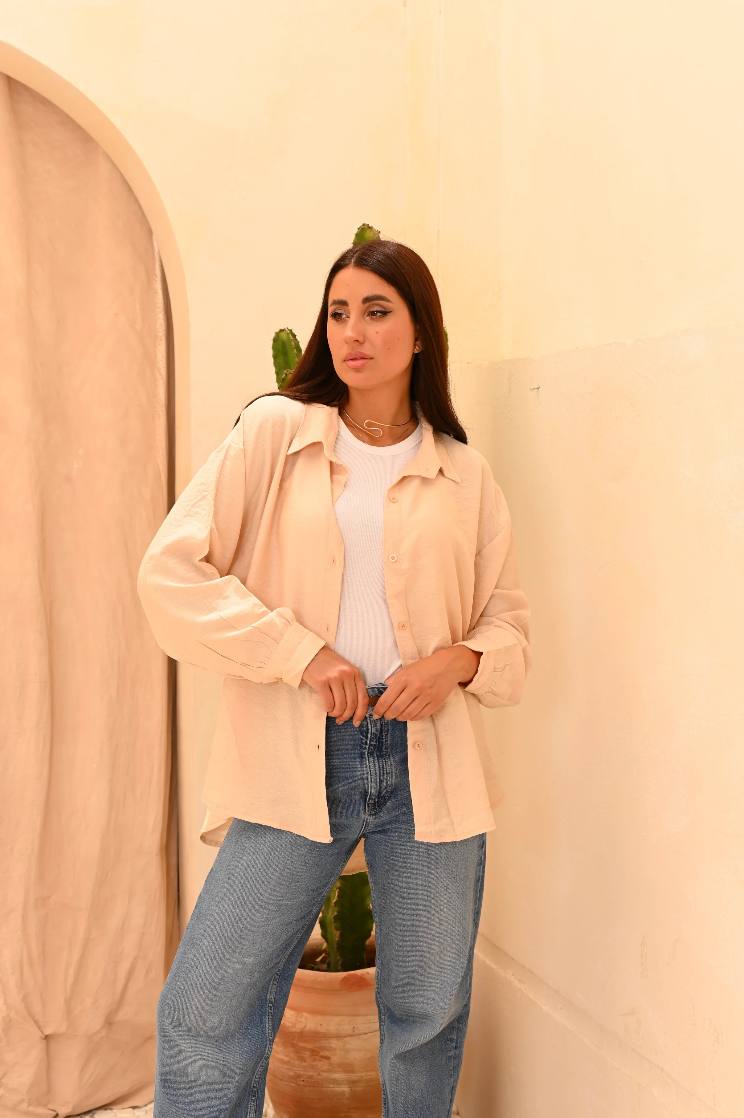 Gumus Long Basic Linen Shirt - Image 15