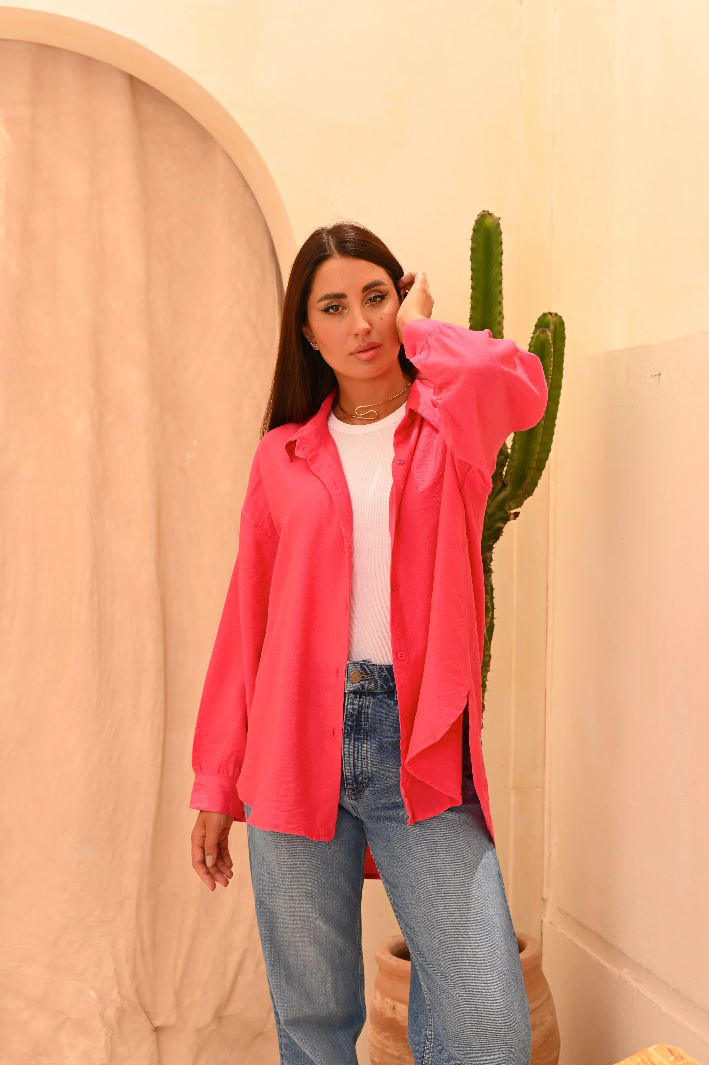 Gumus Long Basic Linen Shirt - Image 23
