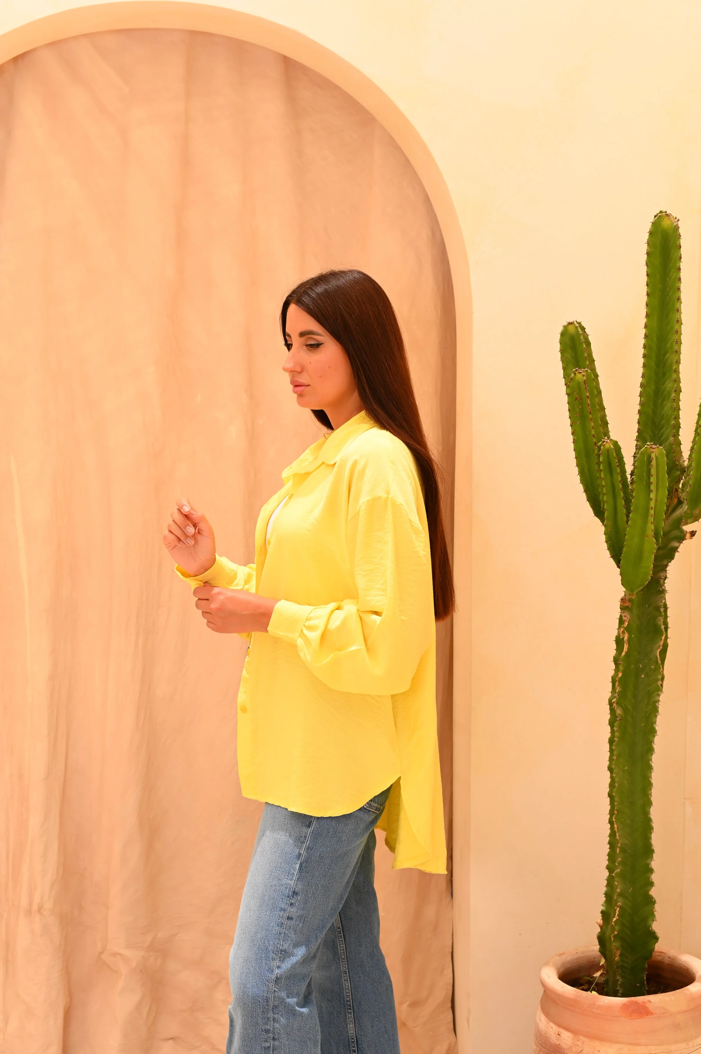 Gumus Long Basic Linen Shirt - Image 8