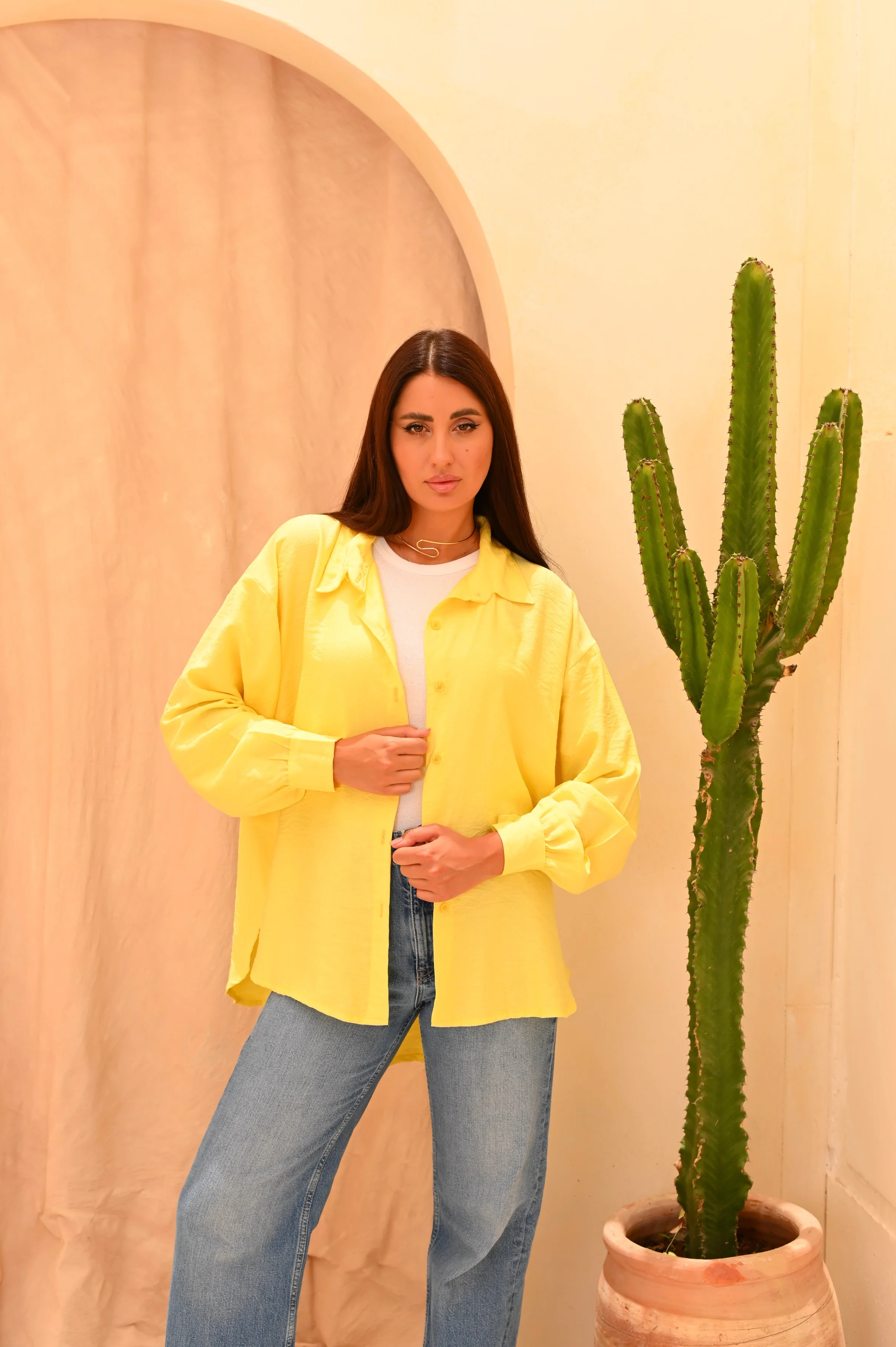 Gumus Long Basic Linen Shirt - Image 9