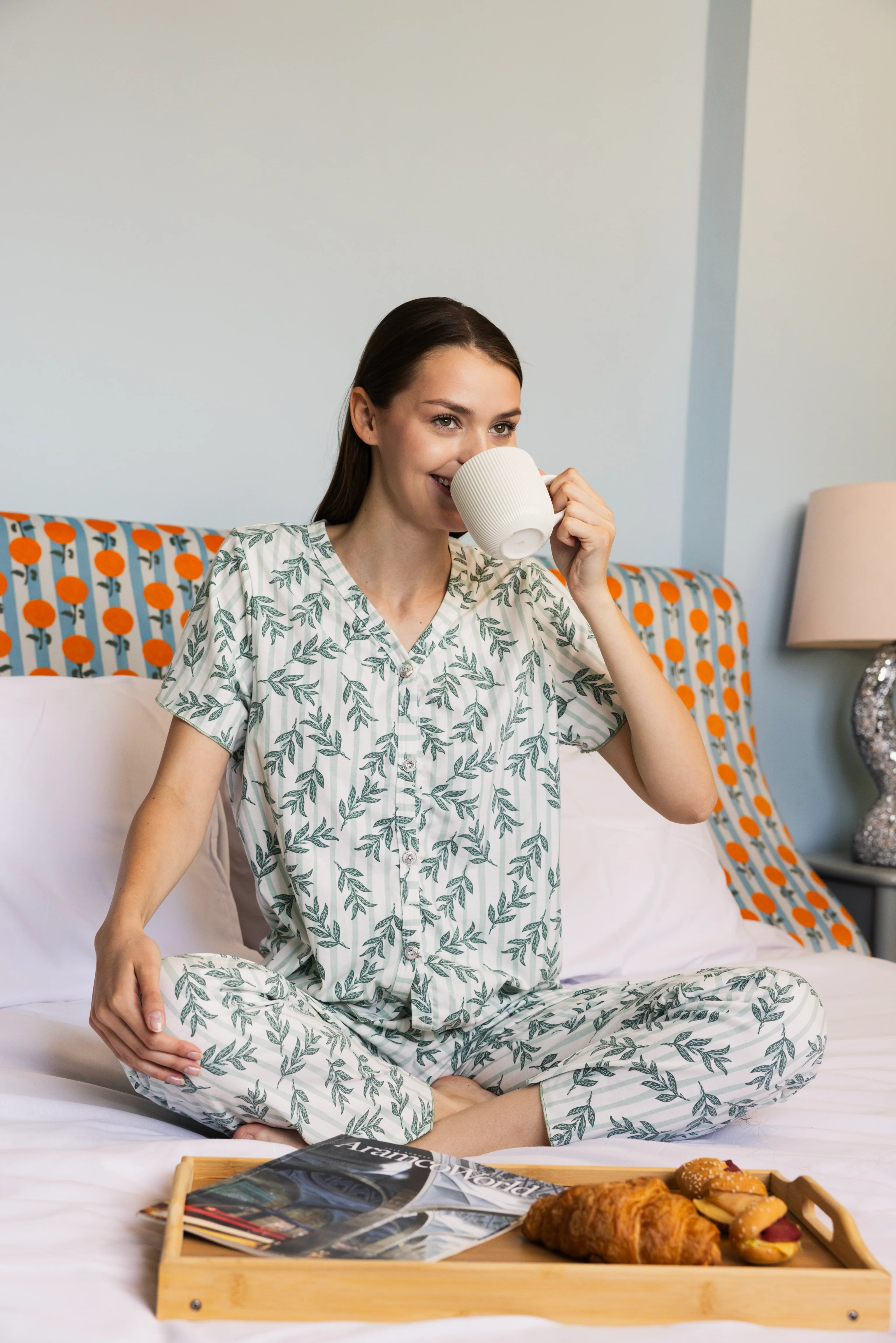 Olive Leaves Cotton Pajama Collection - Image 3