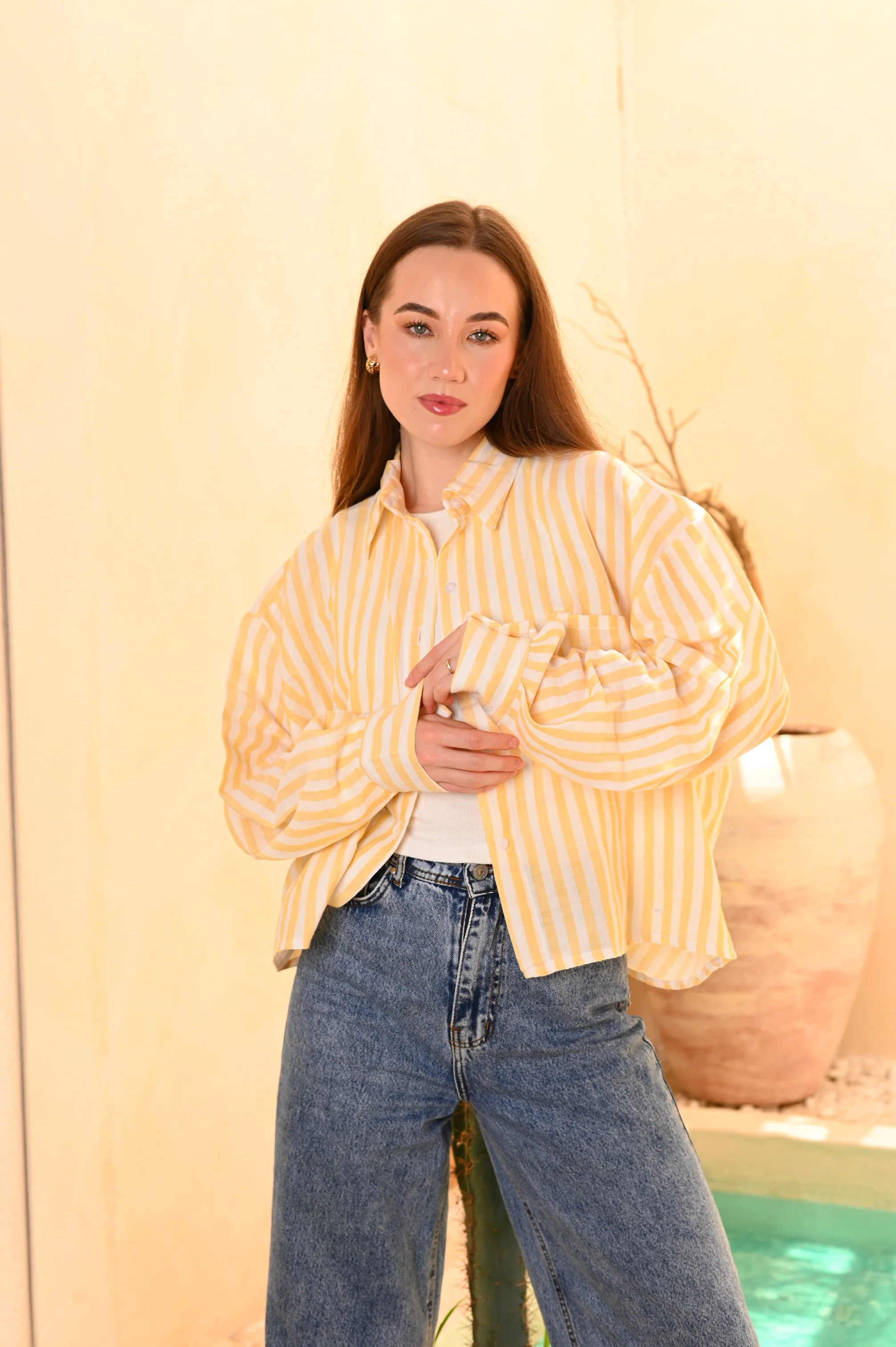 Oversized Striped Linen Shirt - Image 4