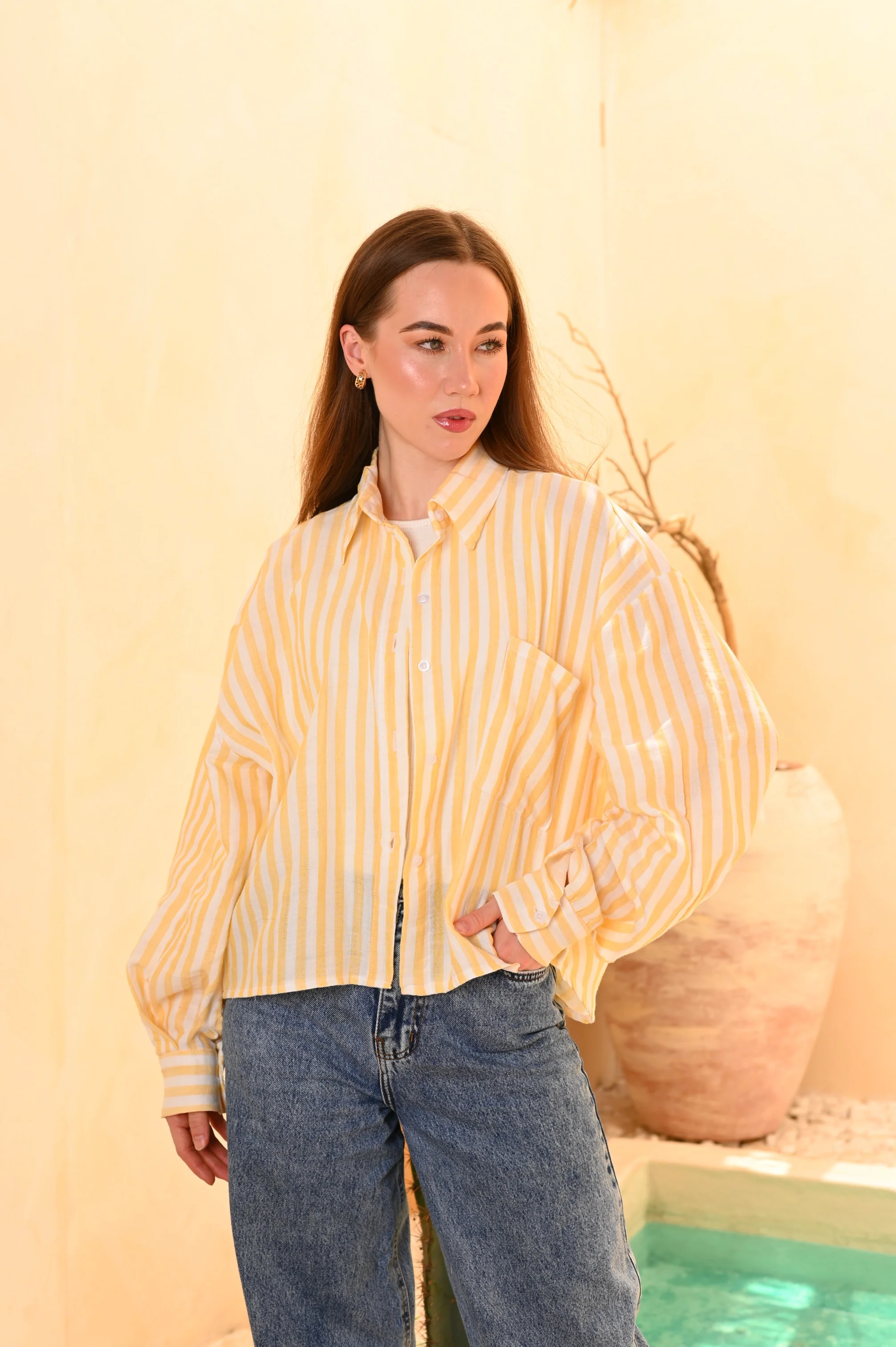 Oversized Striped Linen Shirt - Image 5