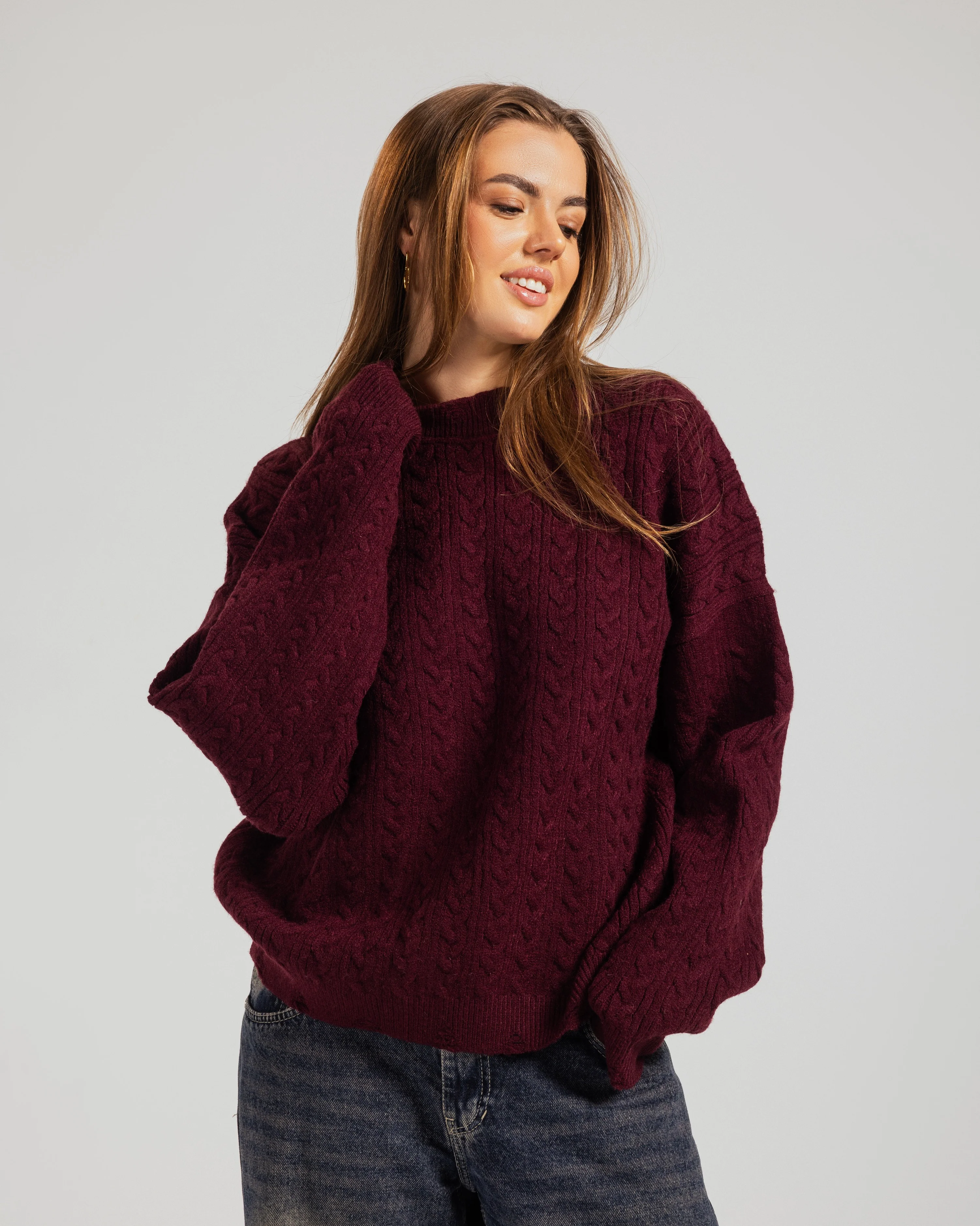 Oversized Textured Knit Sweater