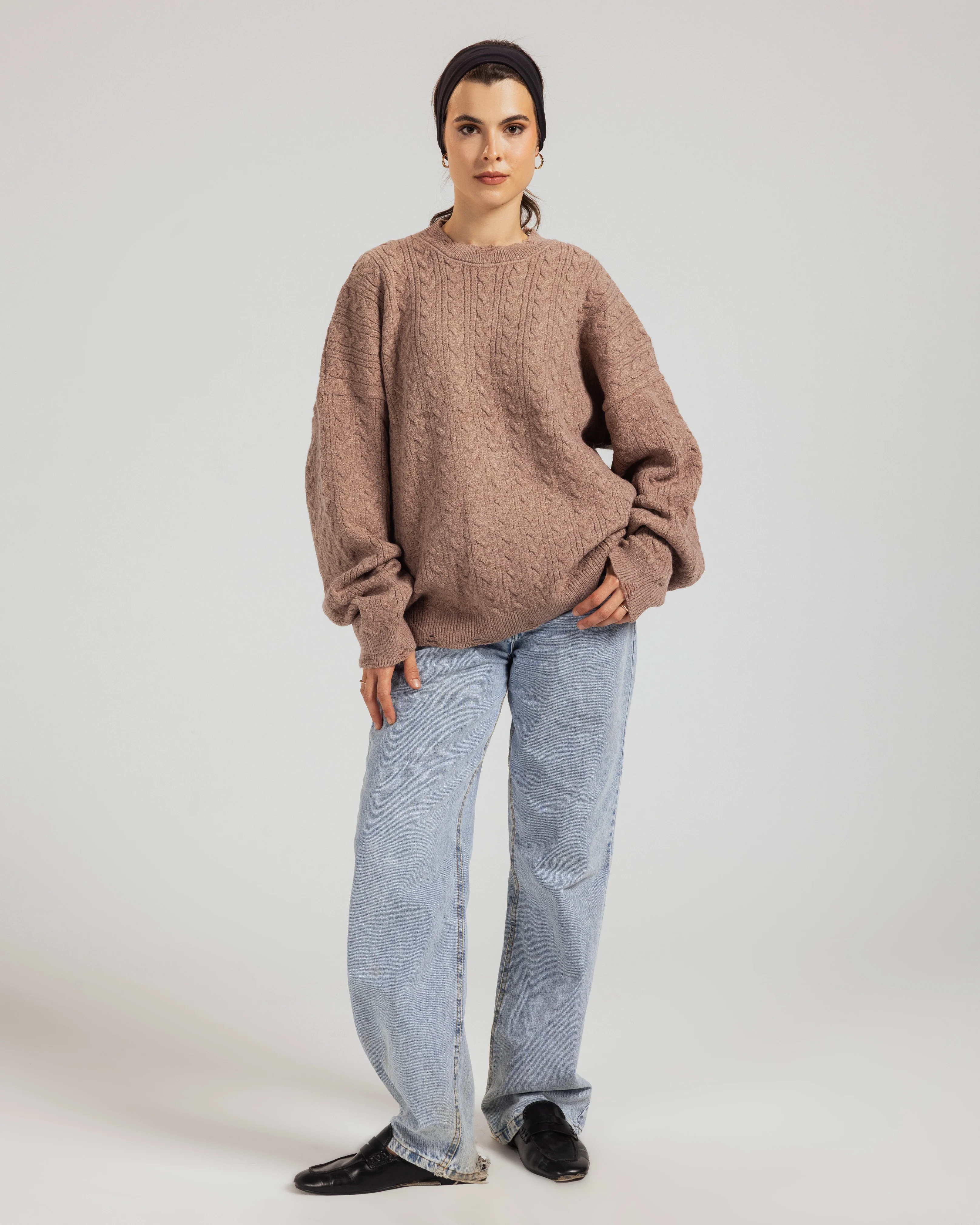 Oversized Textured Knit Sweater - Image 10