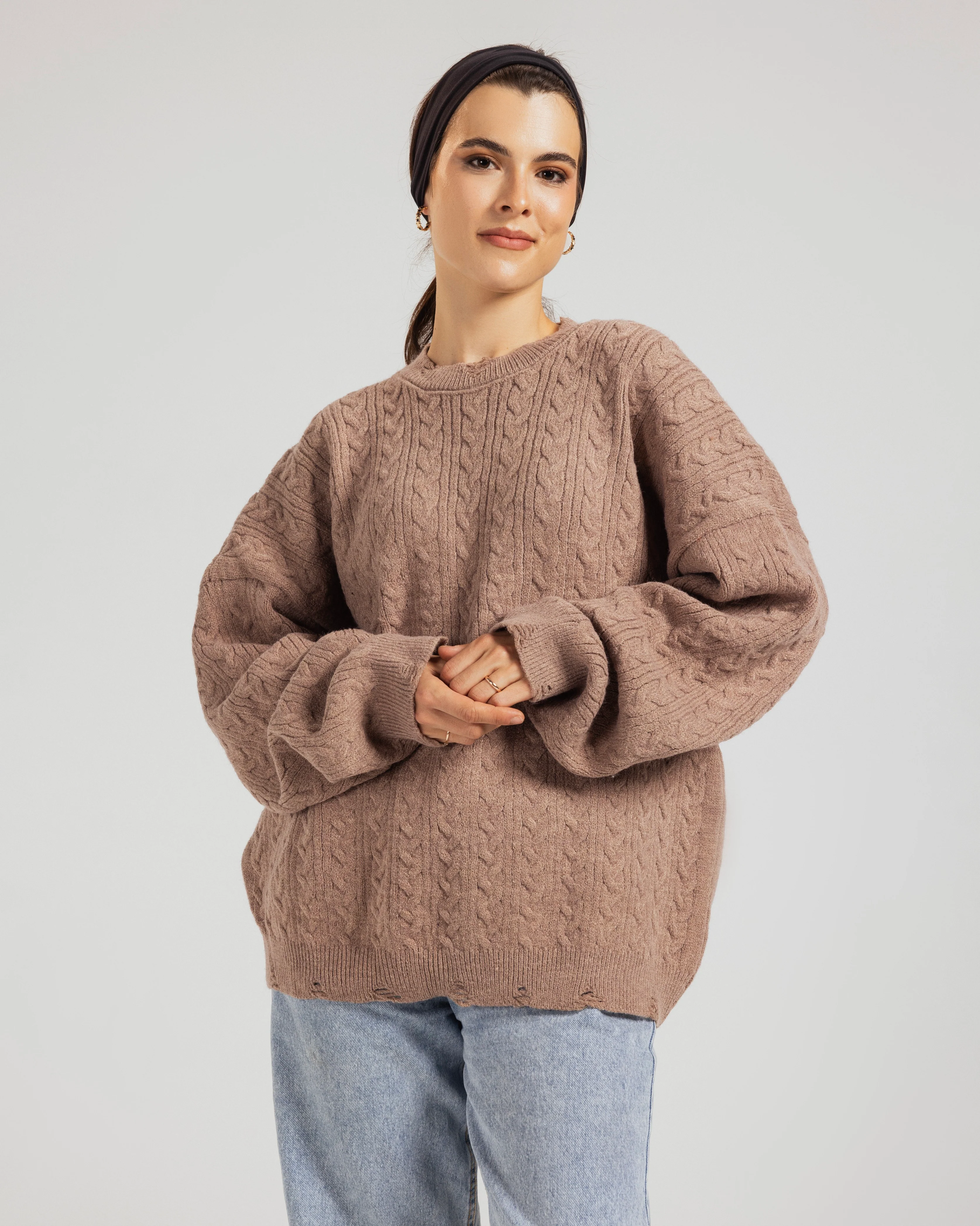 Oversized Textured Knit Sweater - Image 11