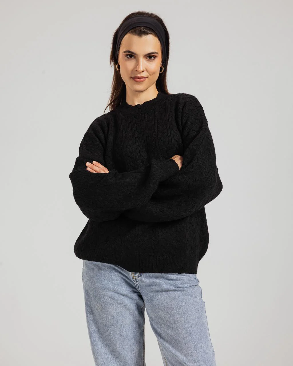 Oversized Textured Knit Sweater - Image 4