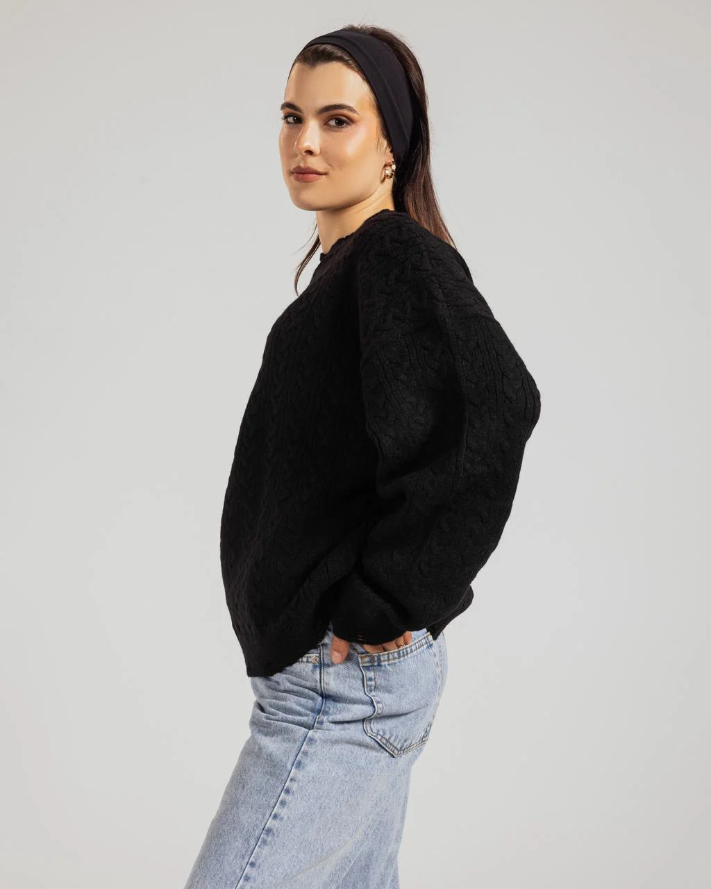 Oversized Textured Knit Sweater - Image 6