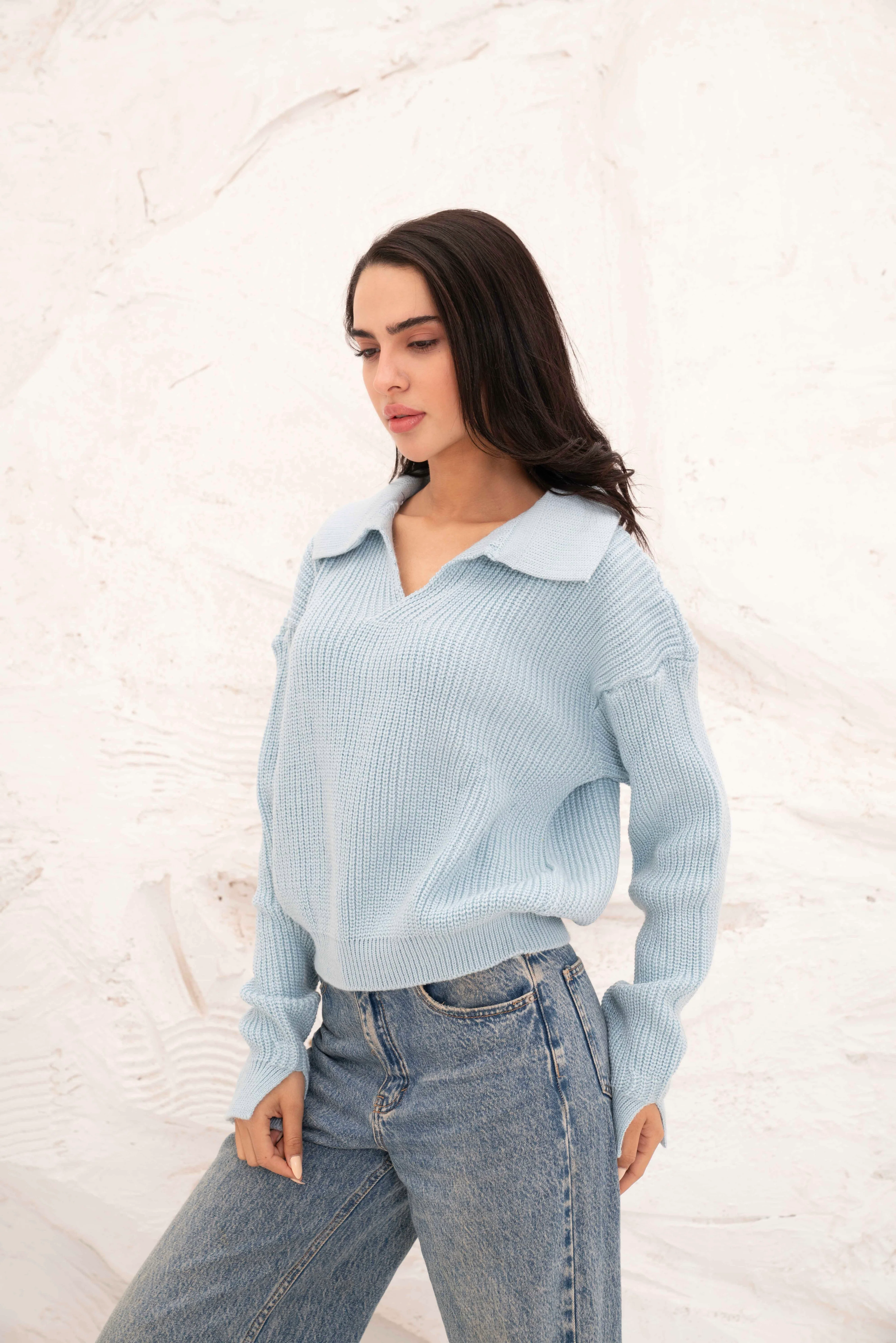 Relaxed Fit Collar Pullover - Image 3