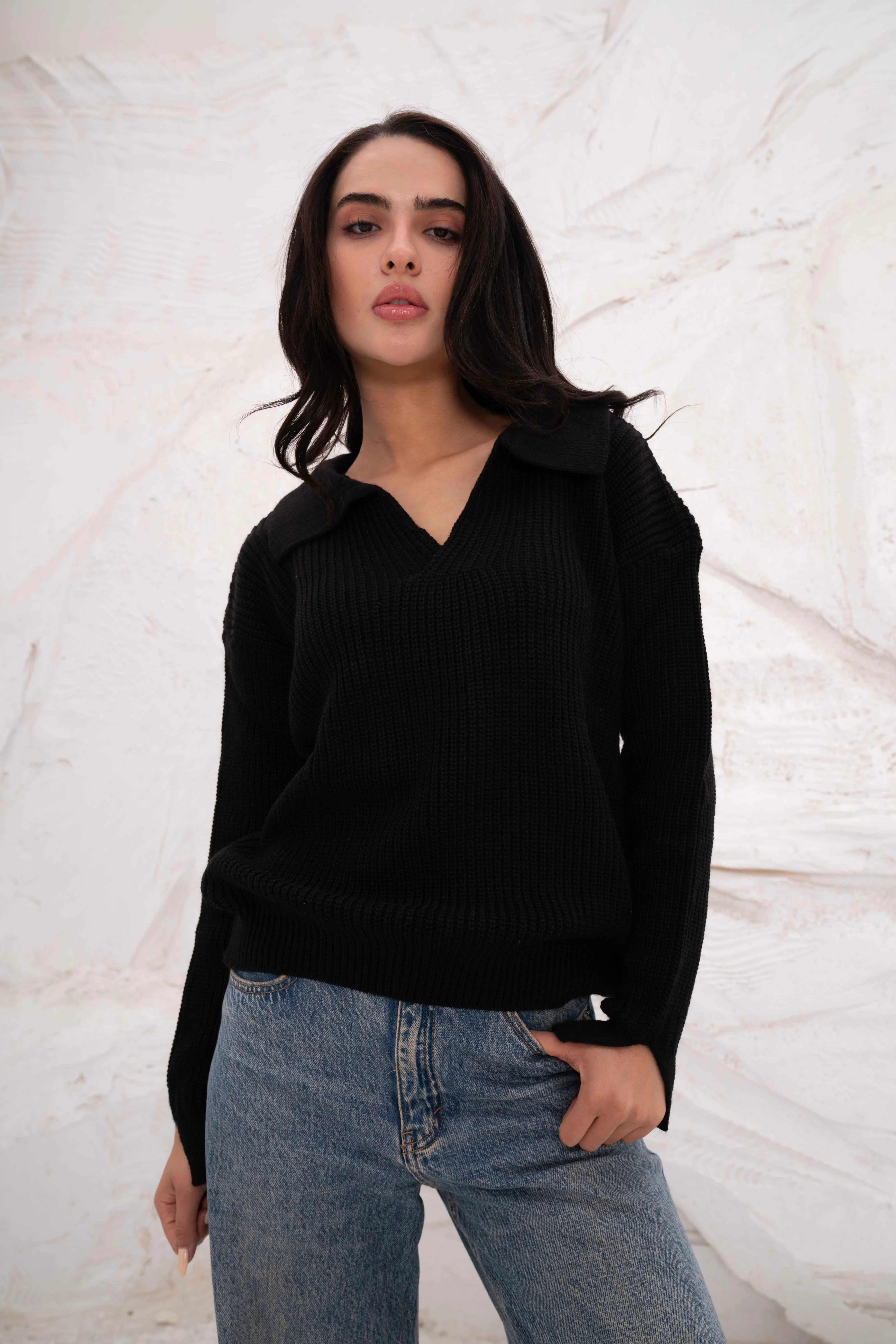 Relaxed Fit Collar Pullover - Image 5