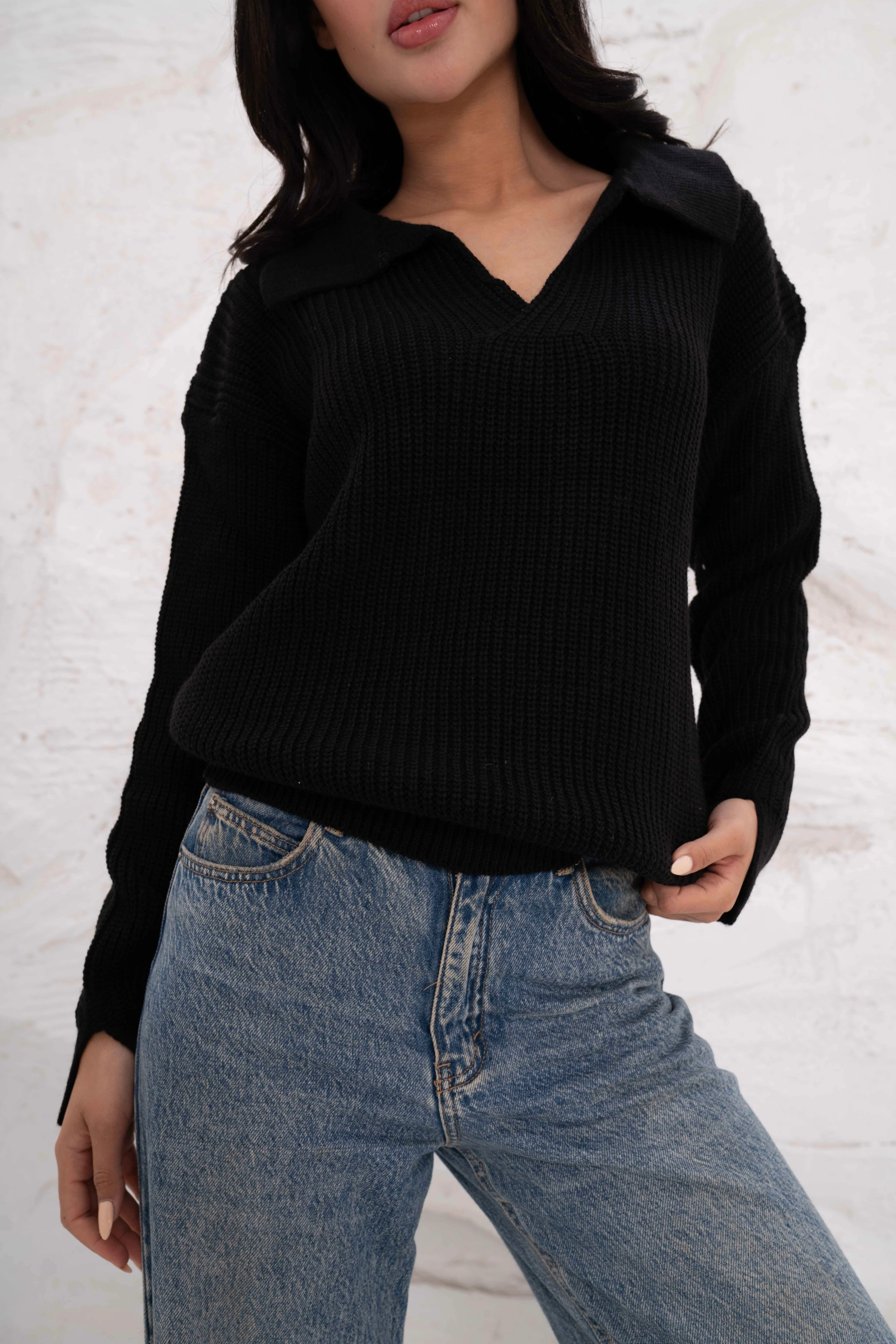 Relaxed Fit Collar Pullover - Image 6