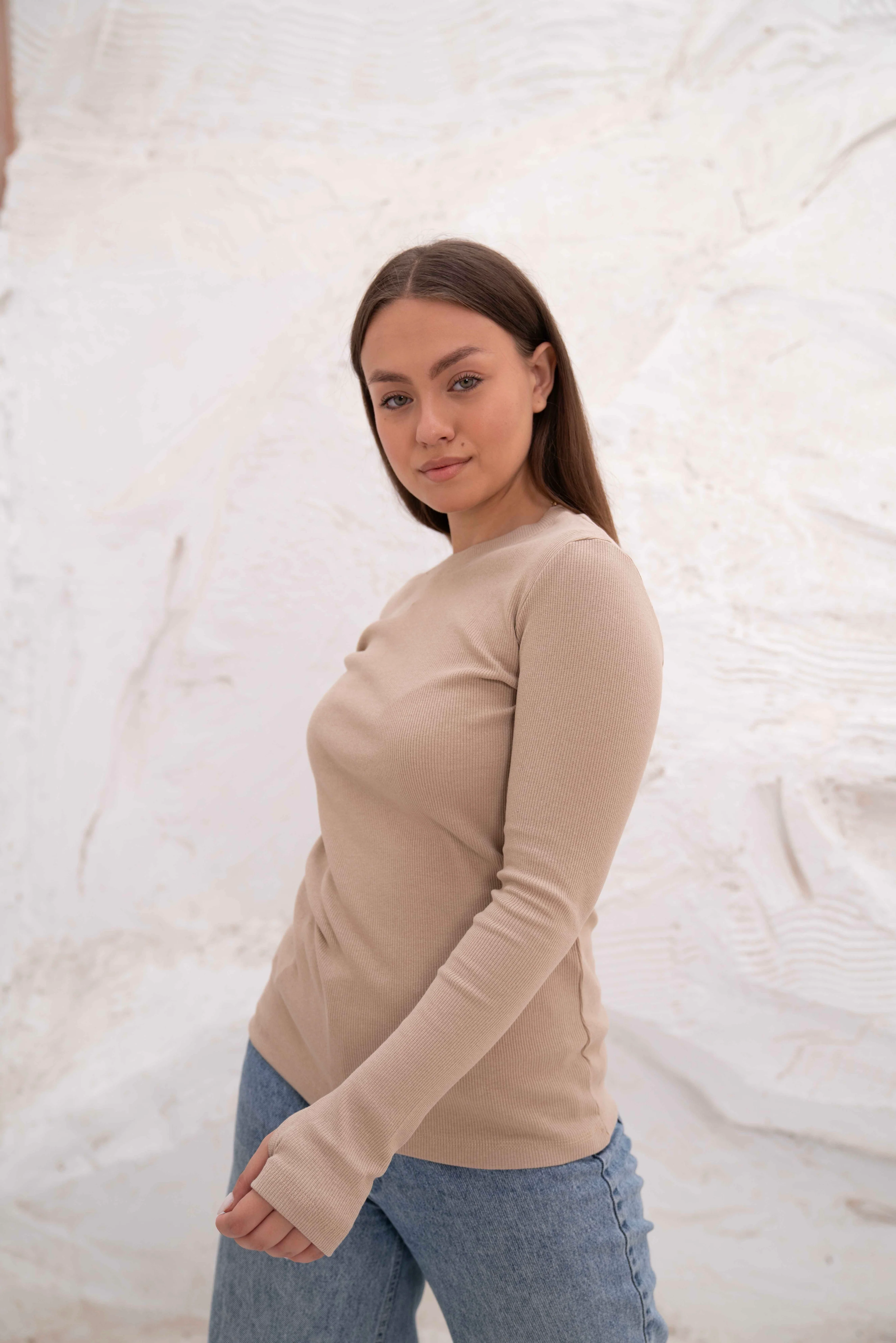 Striped Cotton Basic Top - Long Sleeve - Image 14