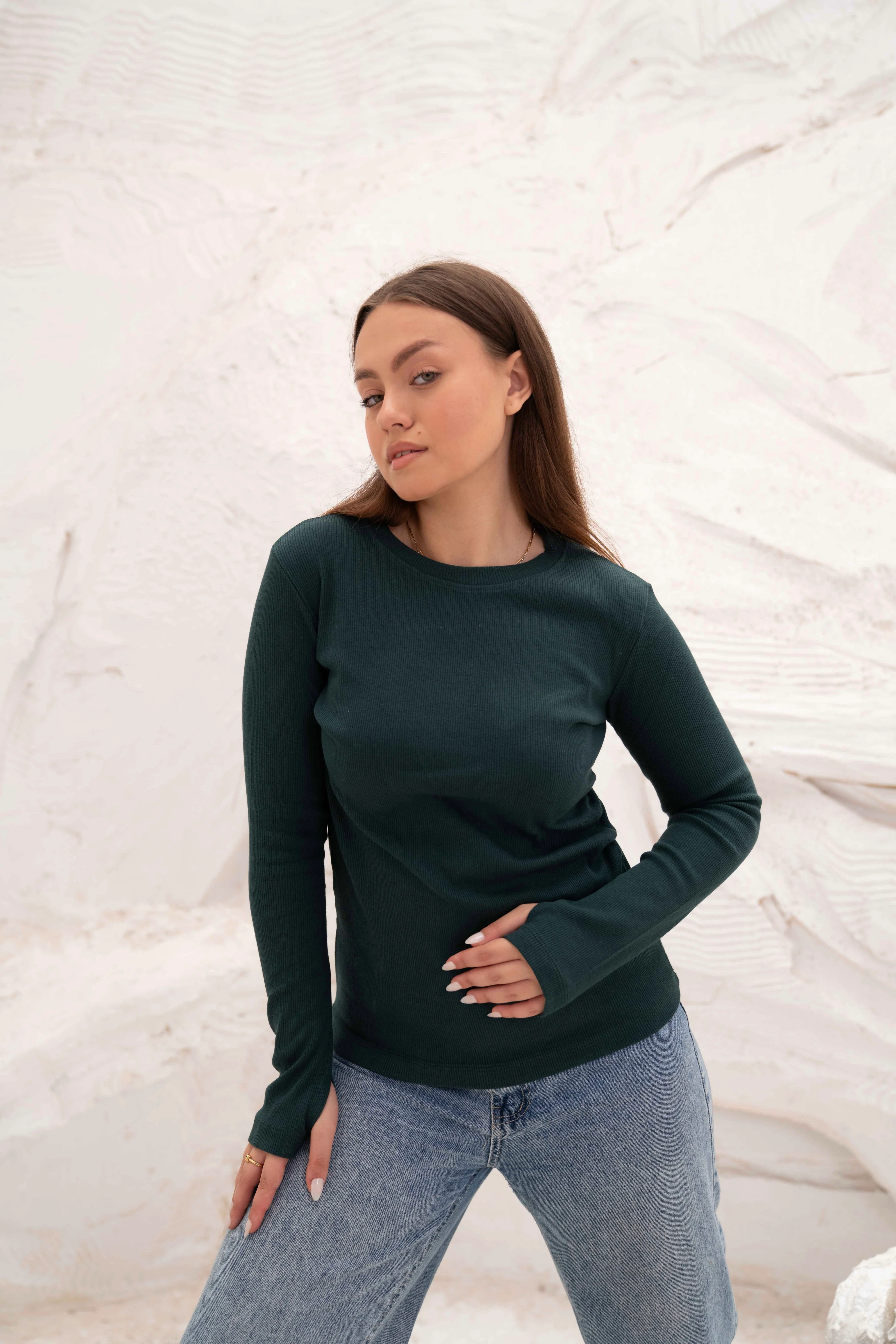 Striped Cotton Basic Top - Long Sleeve - Image 19