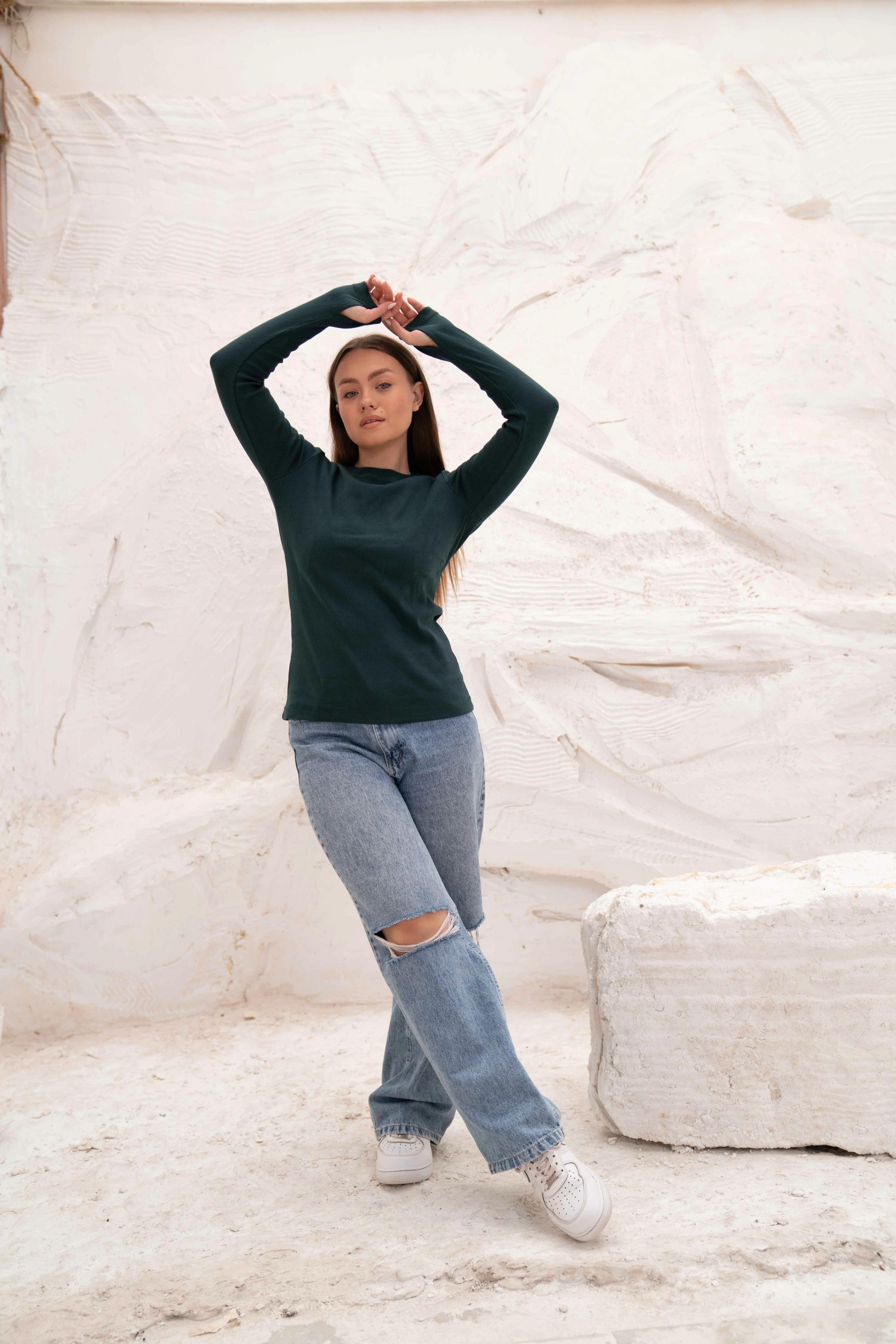 Striped Cotton Basic Top - Long Sleeve - Image 21