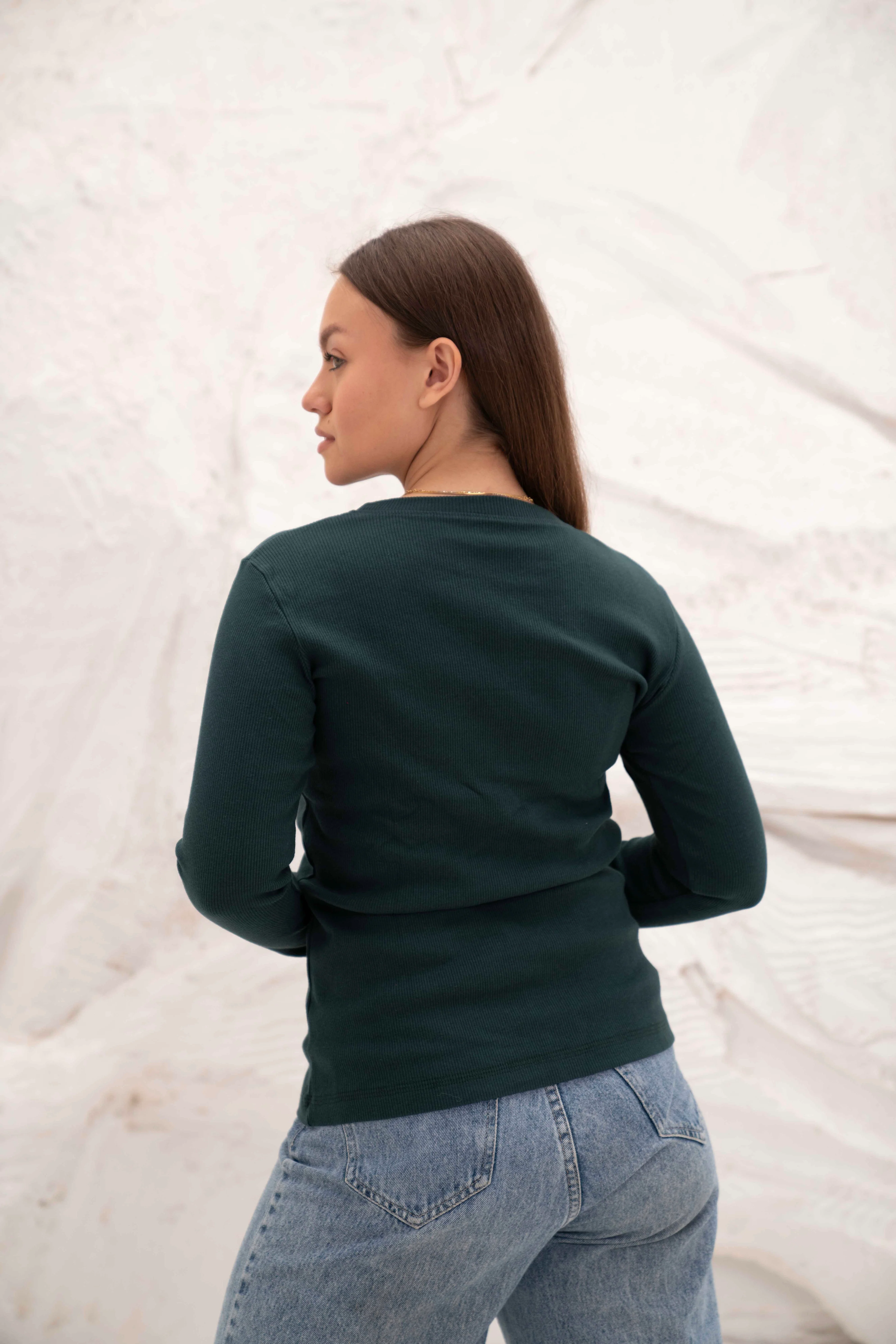 Striped Cotton Basic Top - Long Sleeve - Image 22