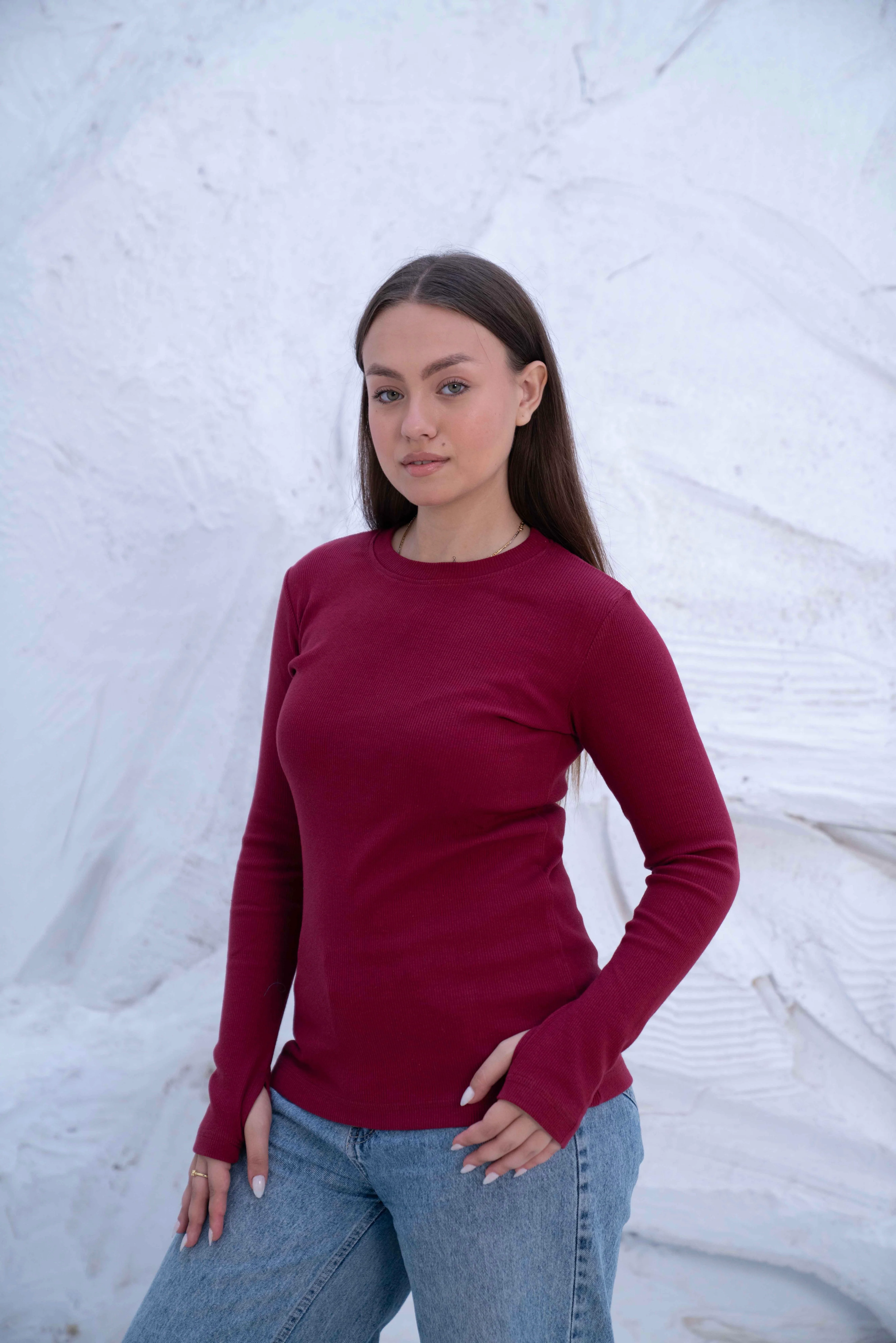 Striped Cotton Basic Top - Long Sleeve - Image 26