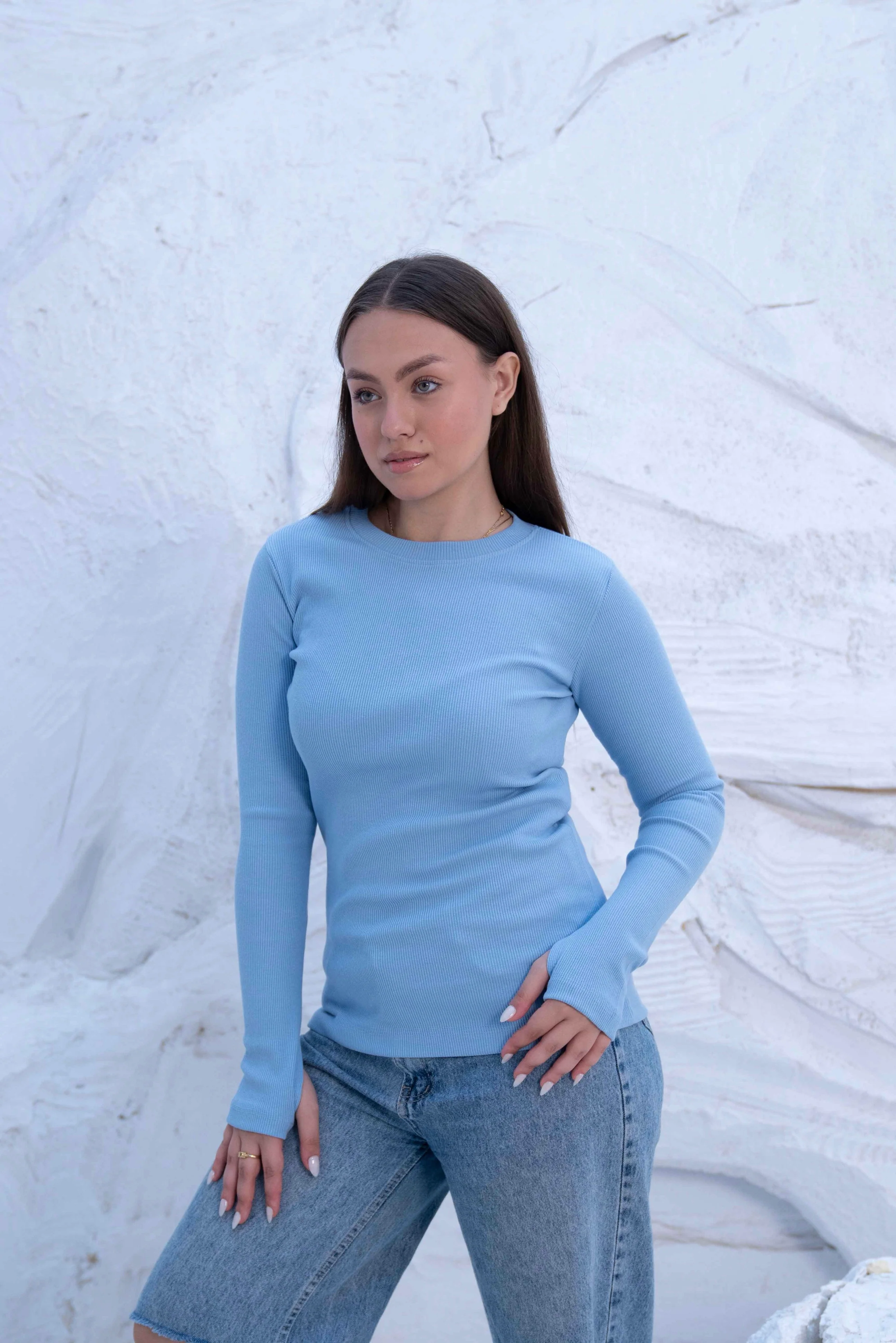 Striped Cotton Basic Top - Long Sleeve - Image 32