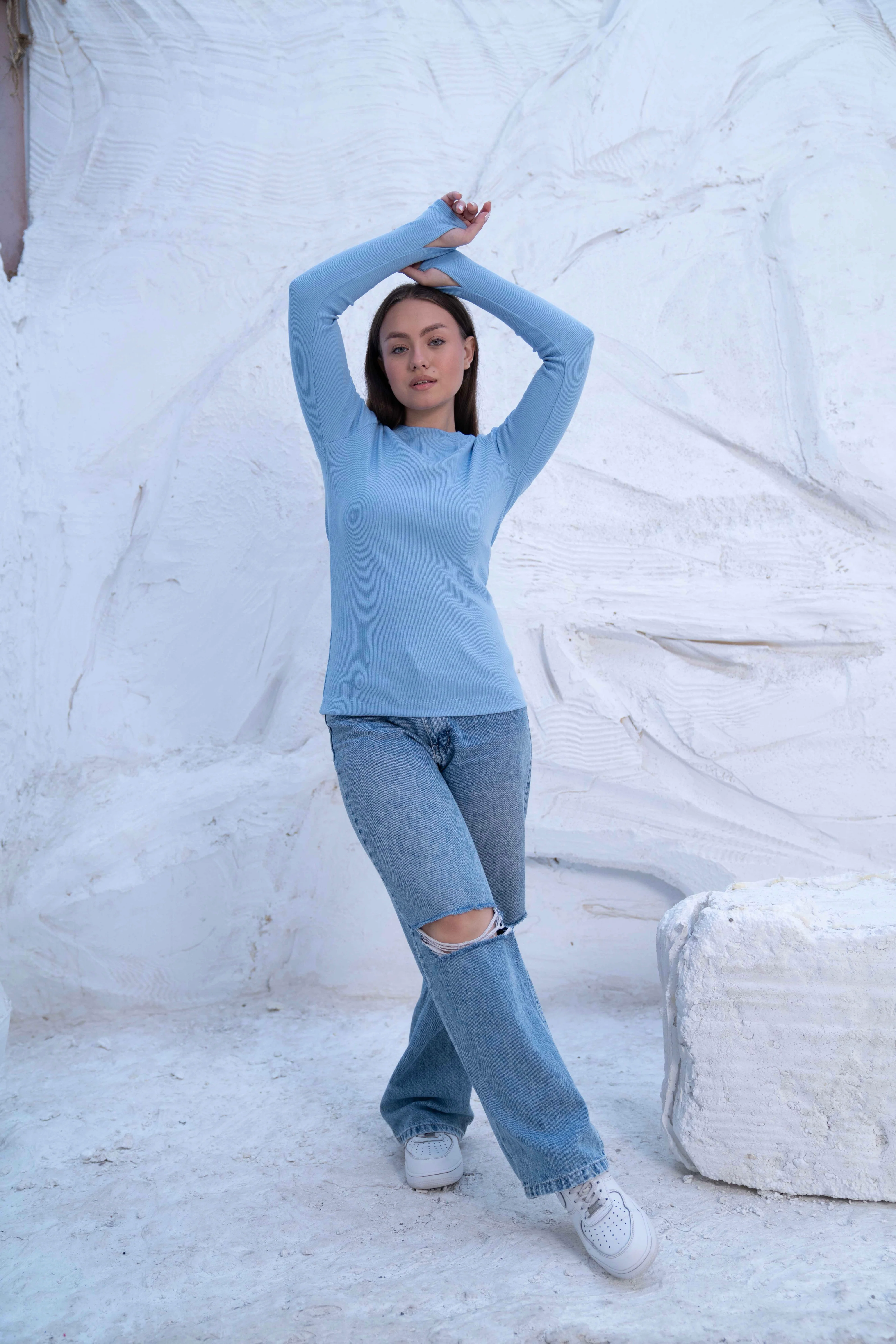 Striped Cotton Basic Top - Long Sleeve - Image 34