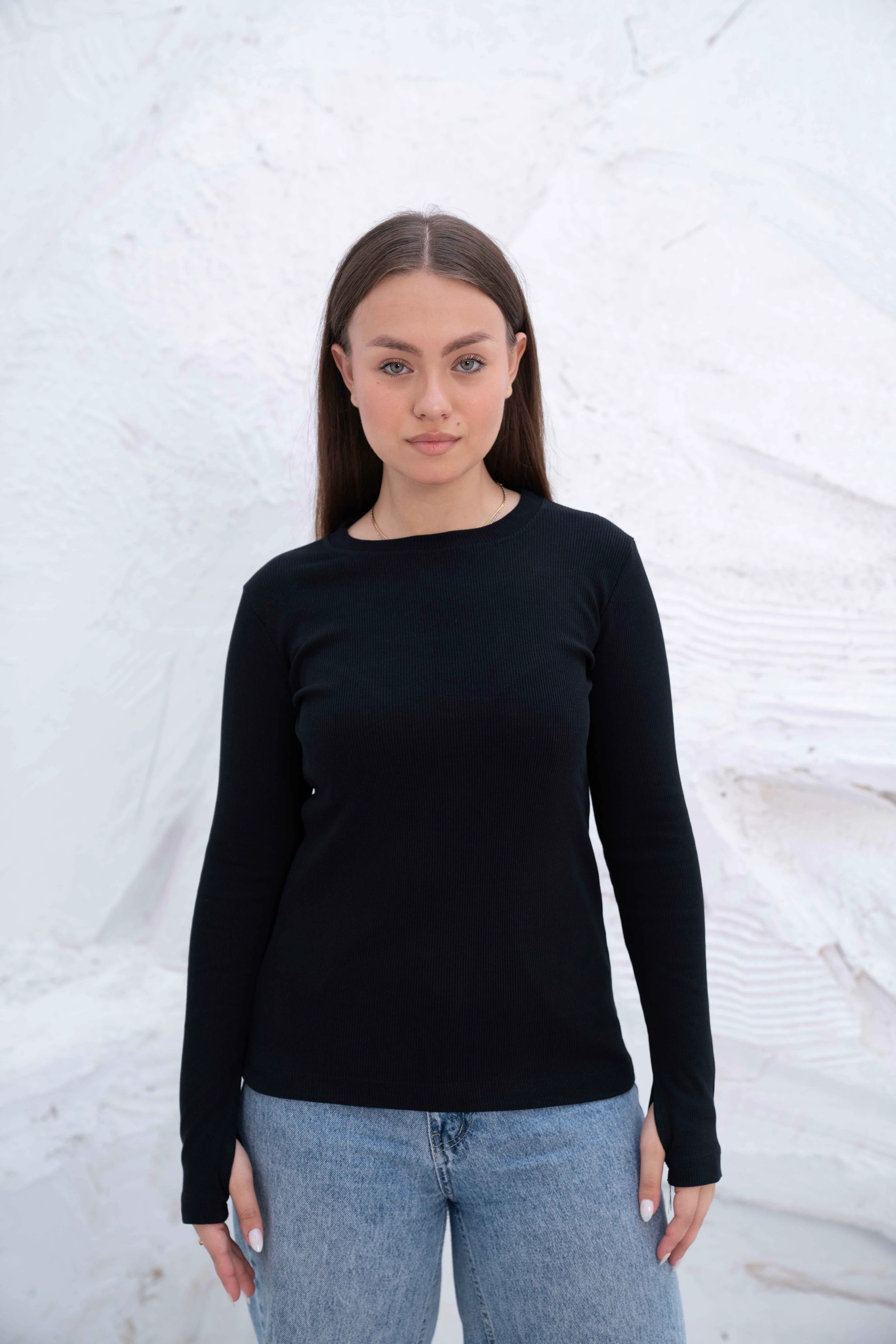 Striped Cotton Basic Top - Long Sleeve - Image 7