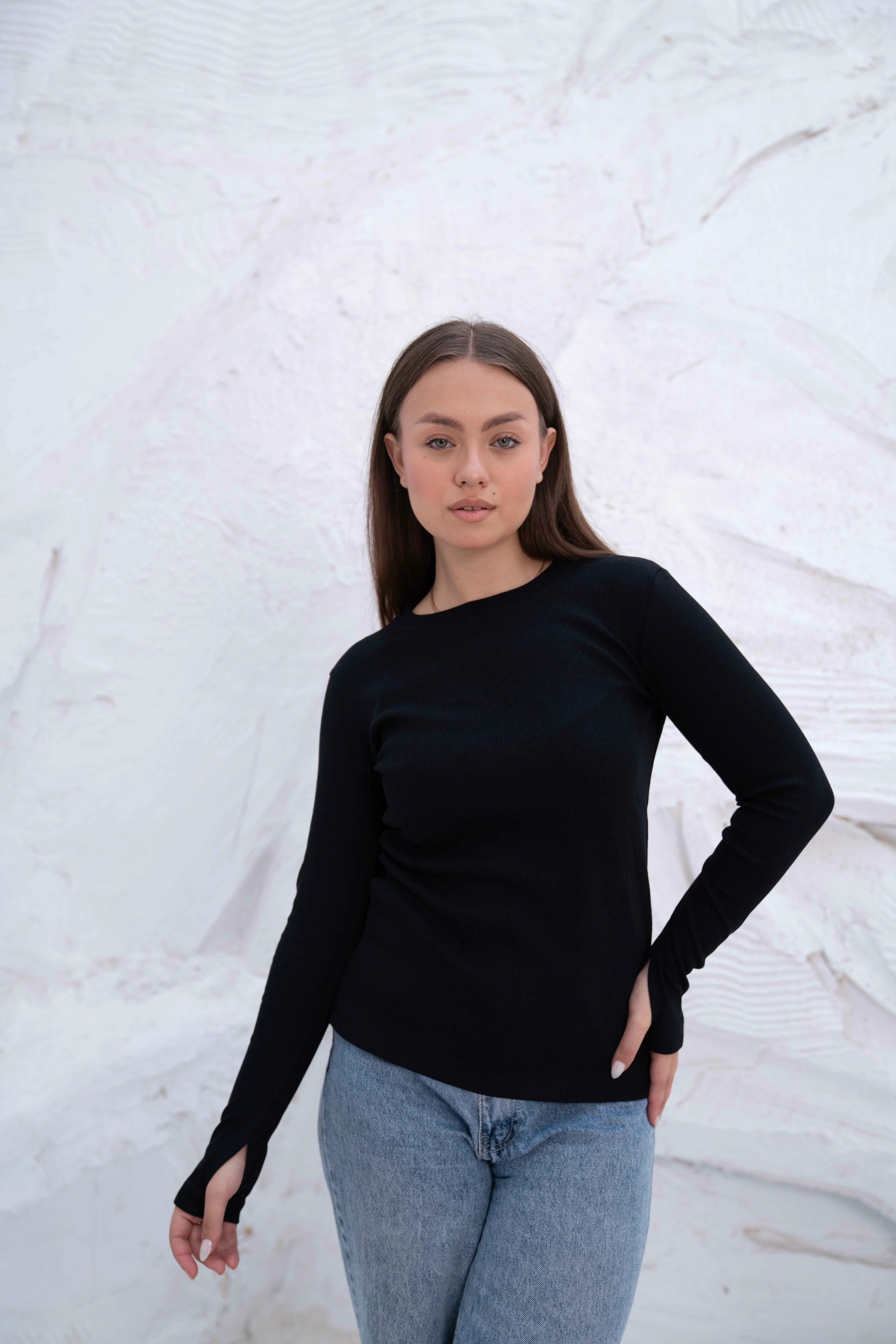 Striped Cotton Basic Top - Long Sleeve - Image 8