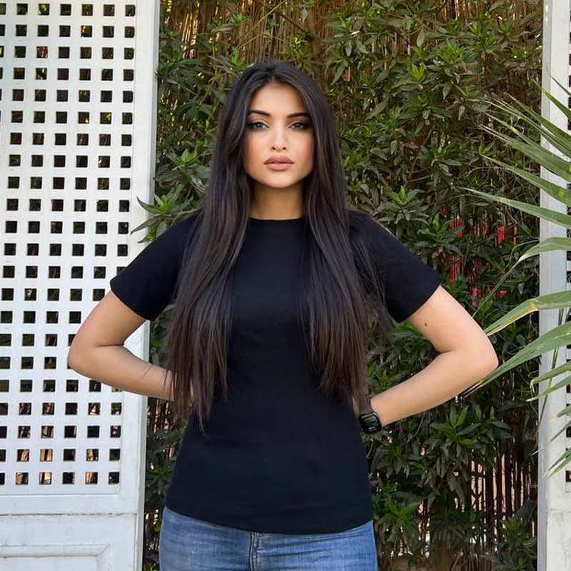 Striped Cotton Basic Top - Short Sleeve - Image 4