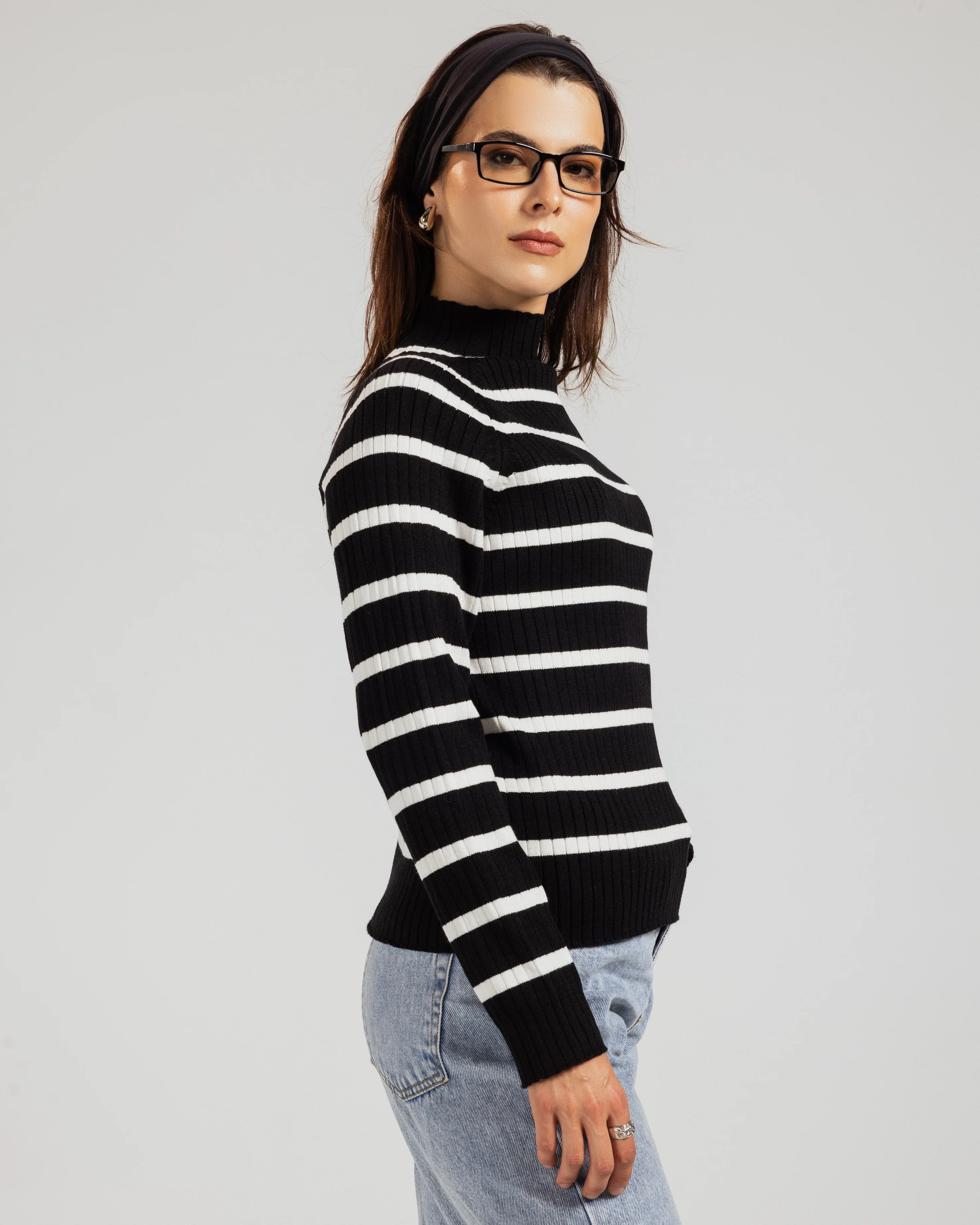 Striped Turtleneck Pullover - Image 3