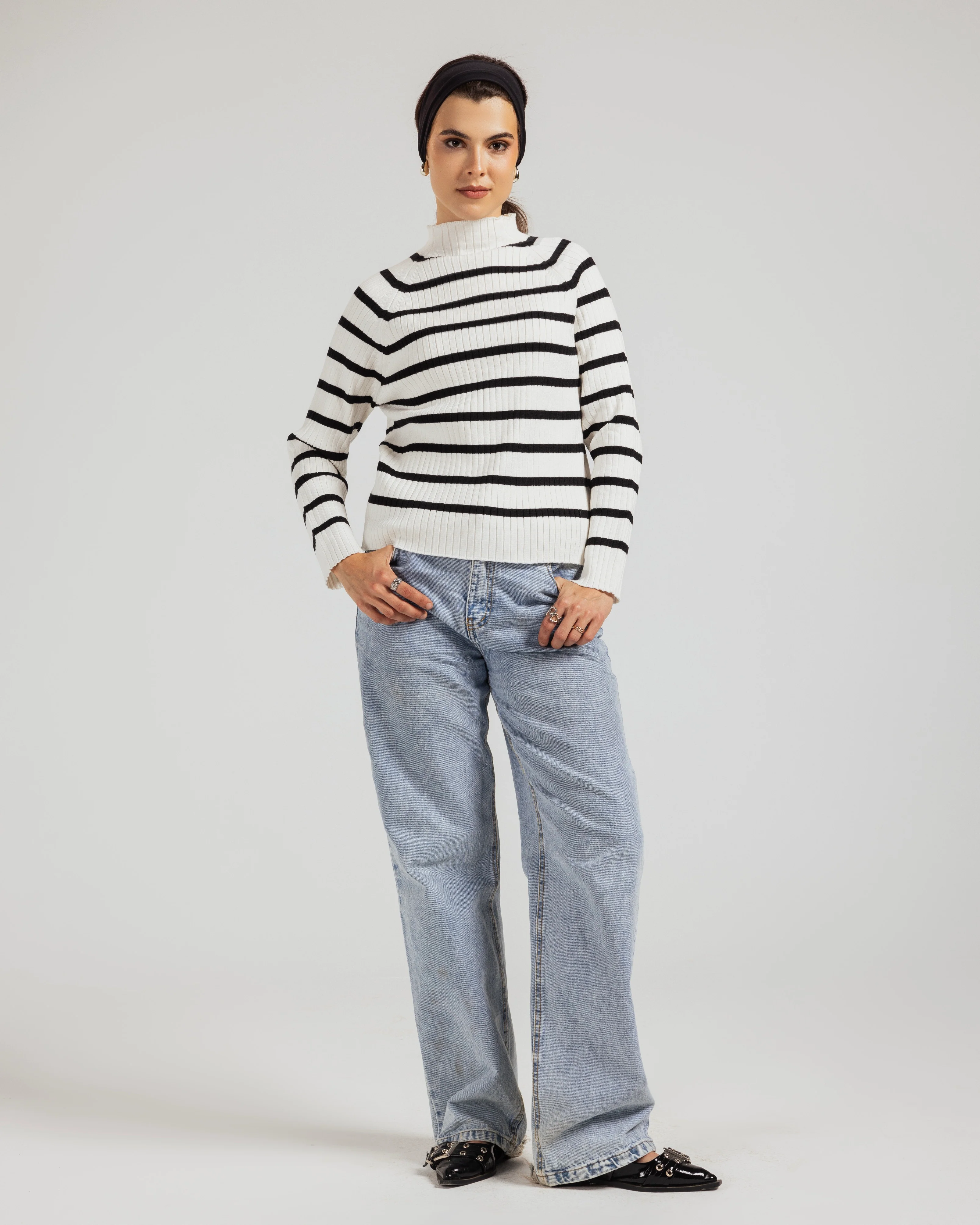 Striped Turtleneck Pullover - Image 8