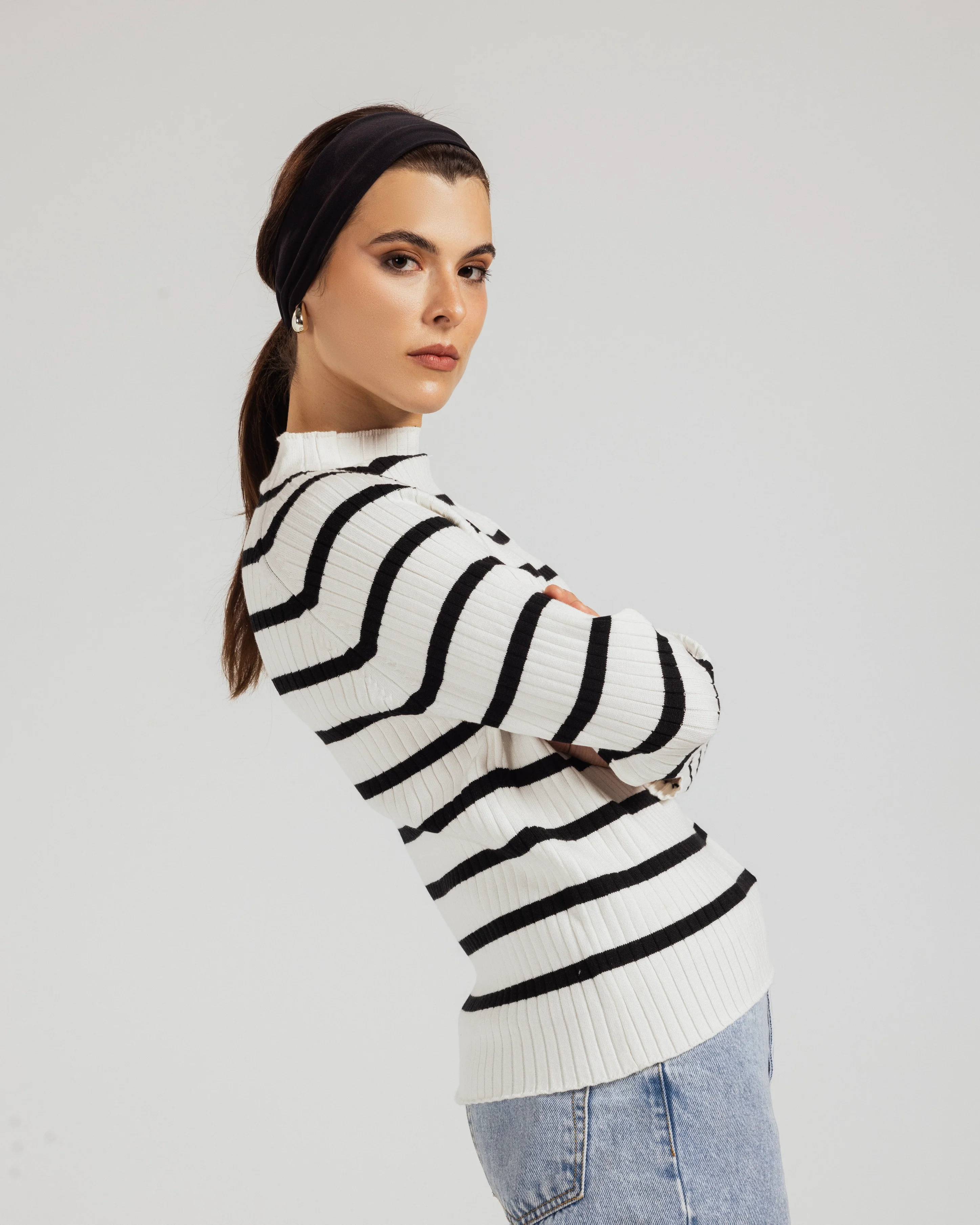 Striped Turtleneck Pullover - Image 9