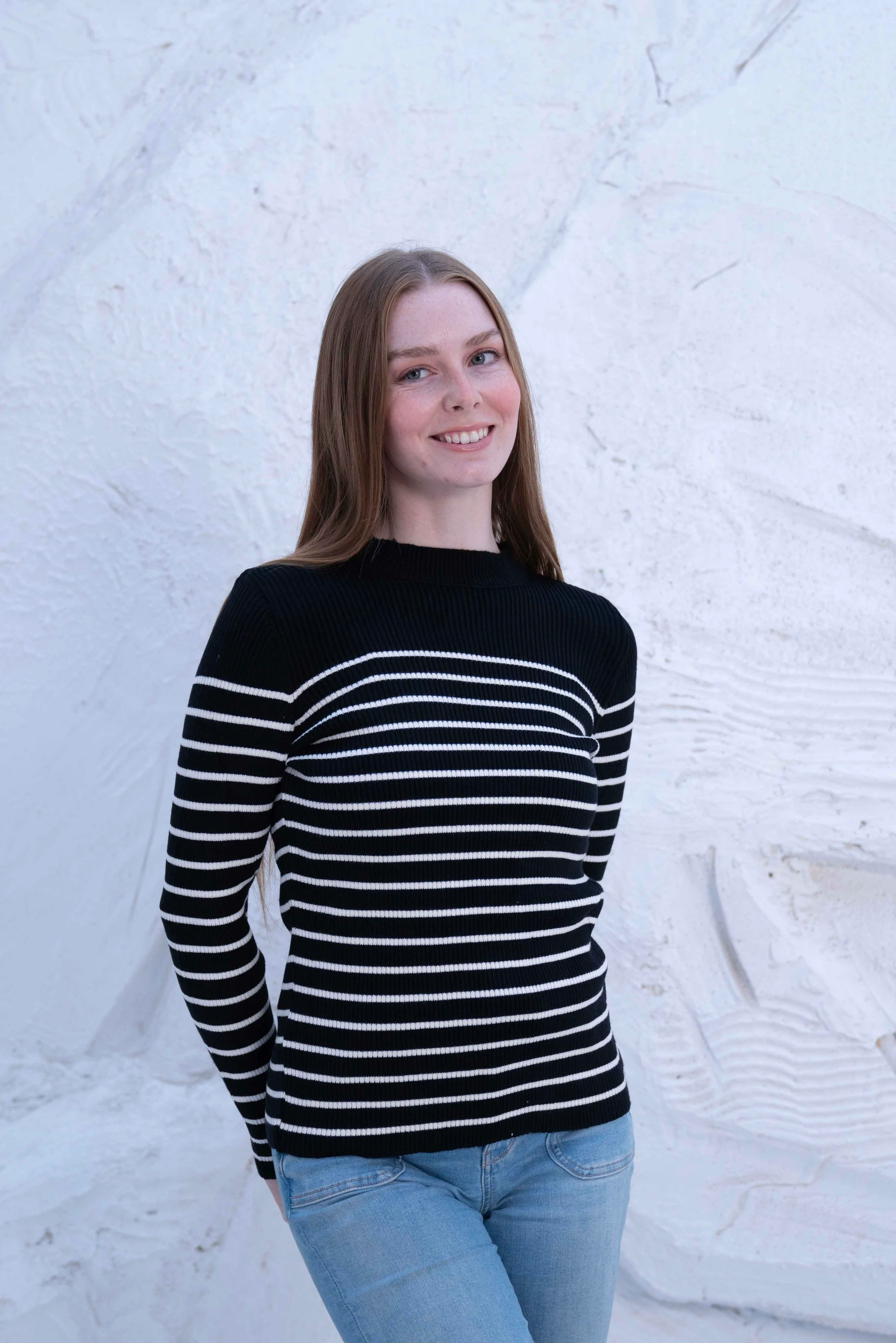 Striped Wool Knit Long Sleeve Top - Image 10