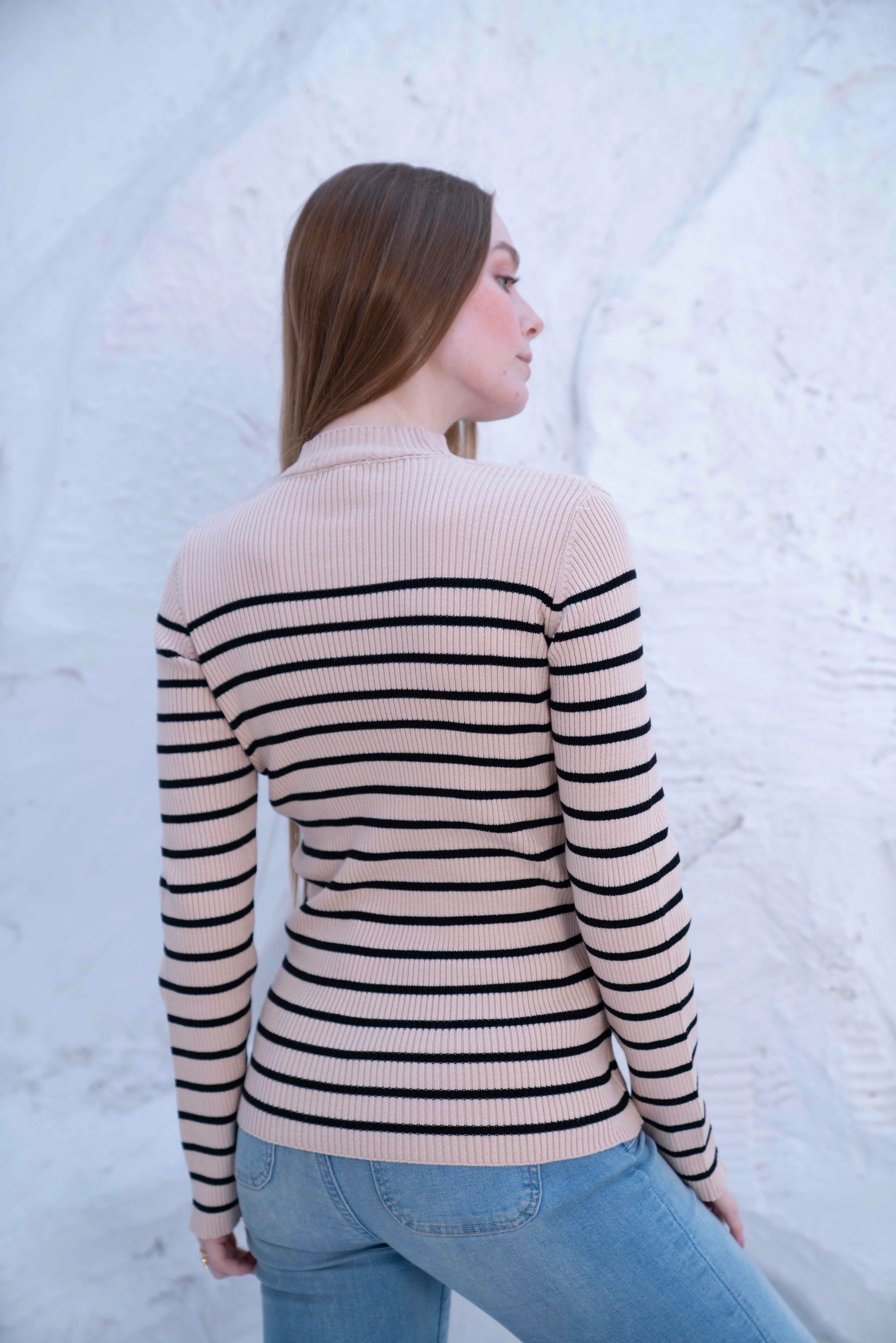 Striped Wool Knit Long Sleeve Top - Image 8